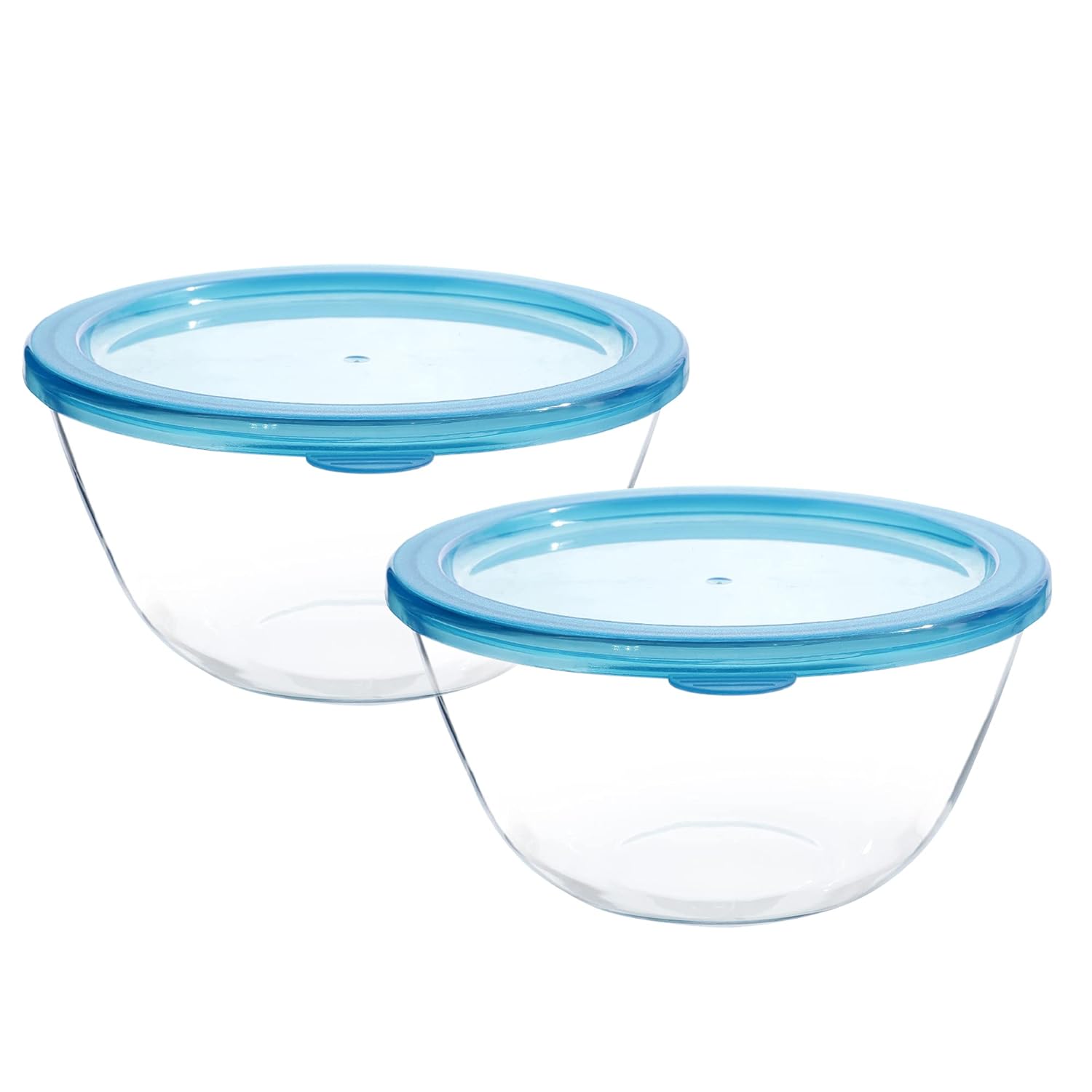 Cutting EDGE Borosilicate Mixing/Serving with Lid Round Glass Bowl for Kitchen (Transparent)