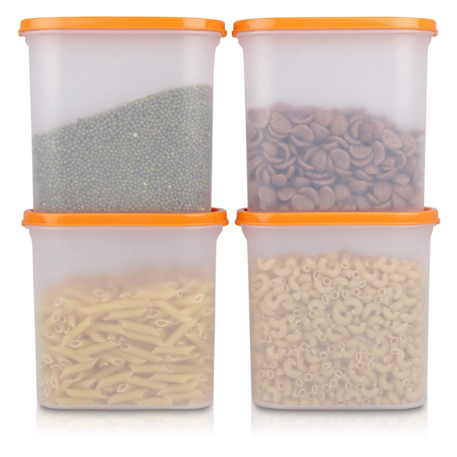 Cutting EDGE Anti Microbial Seal, Anti Bacterial Protection Storage Containers Set Oval, Modular Kitchen, for Flour, Cereals, Snacks, Stackable, BPA Free, Modular