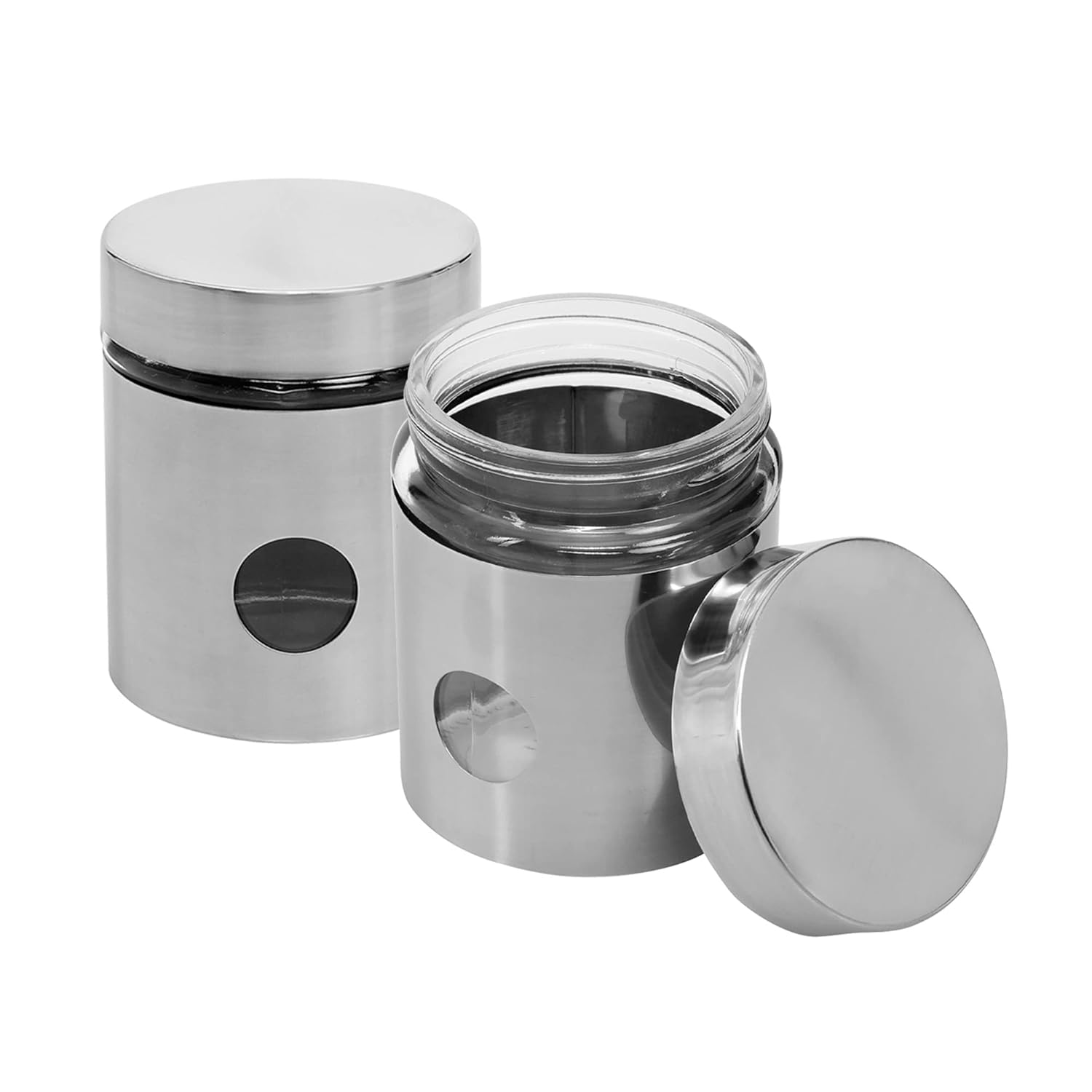 Cutting EDGE Drip Window - Steel Jacketed Glass Jars for Dal, Dry, Spices, Fruits, Kitchen Storage Container