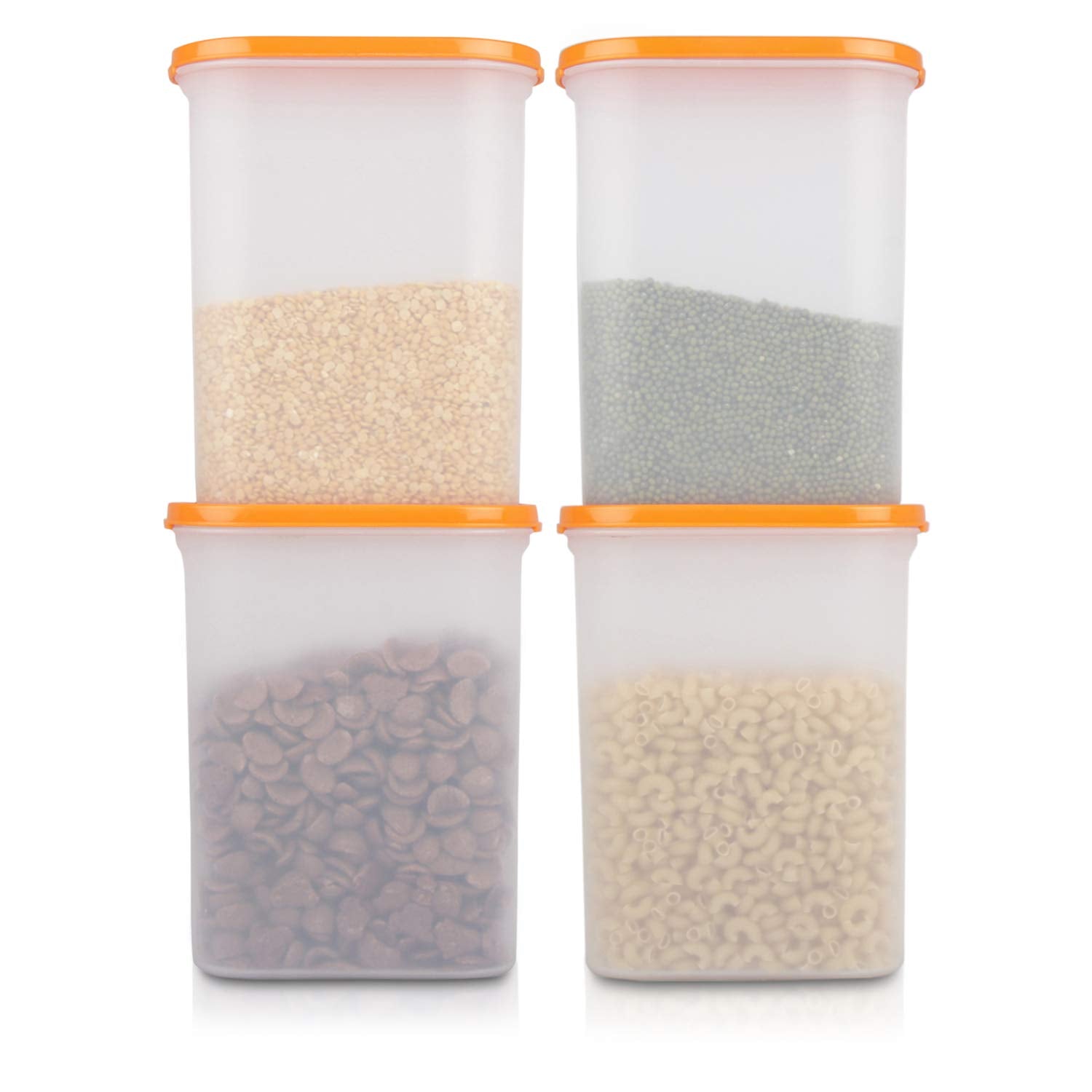 Cutting EDGE Anti Microbial Seal, Anti Bacterial Protection Storage Containers Set Oval, Modular Kitchen, for Flour, Cereals, Snacks, Stackable, BPA Free, Modular