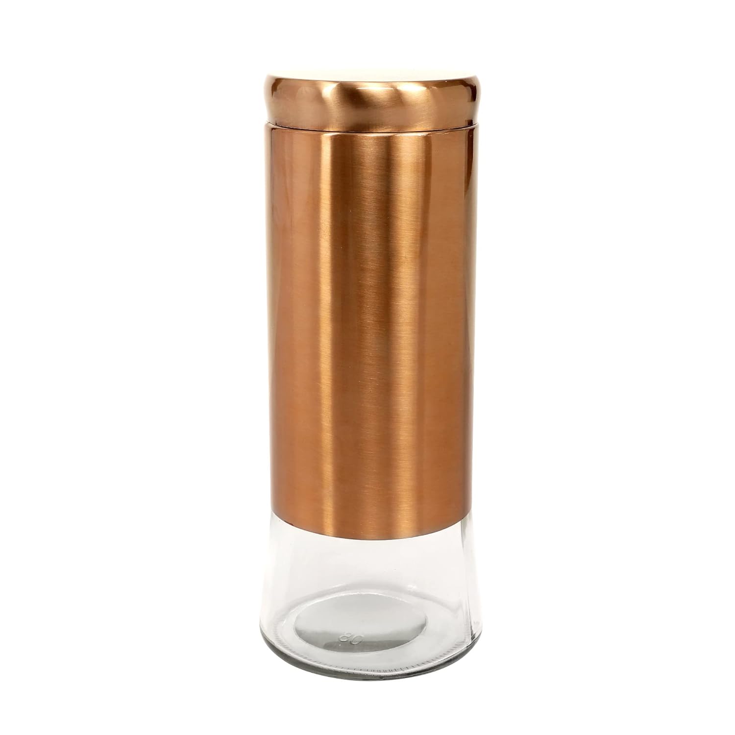 Cutting EDGE Rose Gold Finish Clear Glass Tapered Glass Jars for Sugar,Cereal, Spices, Pulses and other Kitchen Storage