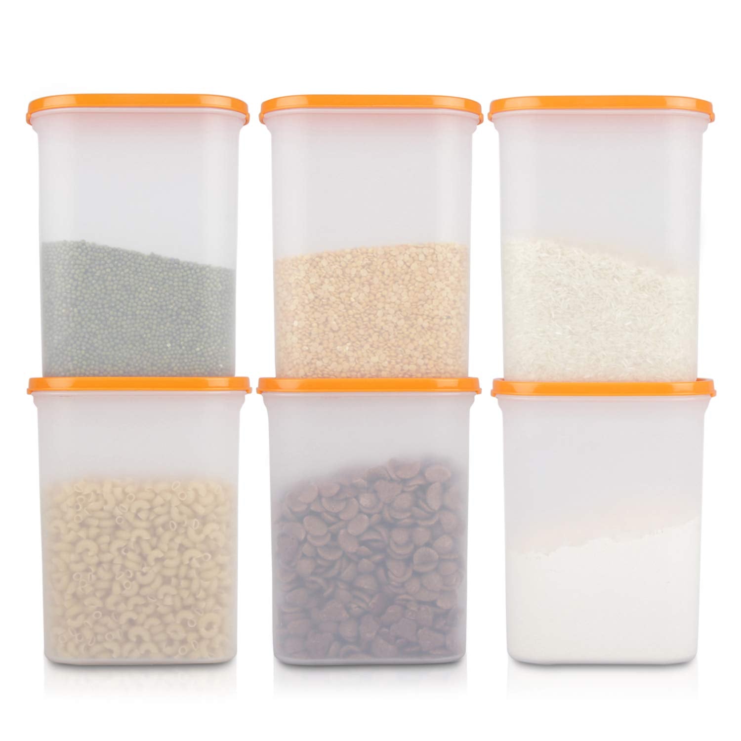 Cutting EDGE Anti Microbial Seal, Anti Bacterial Protection Storage Containers Set Oval, Modular Kitchen, for Flour, Cereals, Snacks, Stackable, BPA Free, Modular