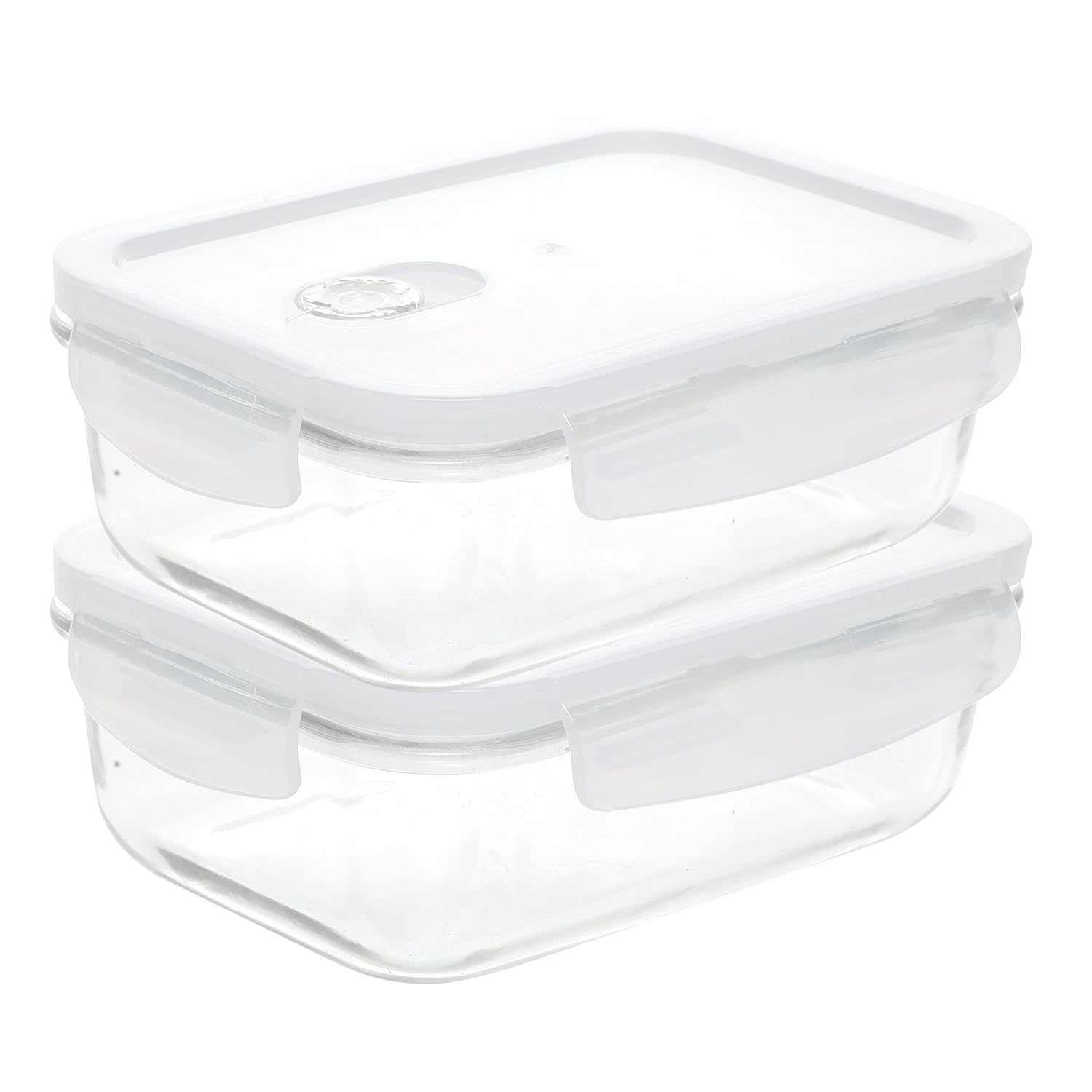 Cutting EDGE Smart Lock Borosilicate Rectangular Lunch Boxes / Glass Food Container with Air Vent Lid