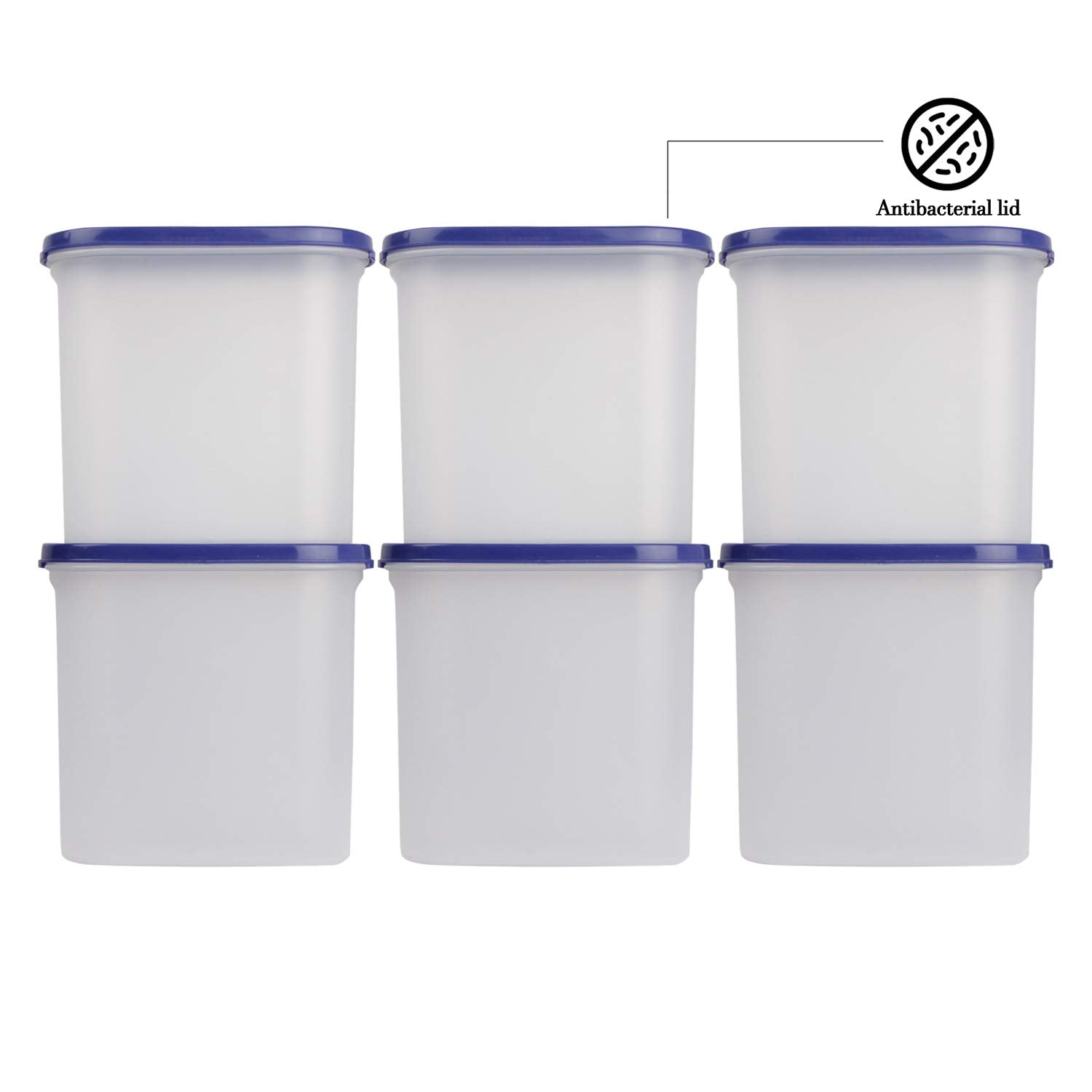 Cutting EDGE Anti Microbial Seal, Anti Bacterial Protection Storage Containers Set Oval, Modular Kitchen, for Flour, Cereals, Snacks, Stackable, BPA Free, Modular