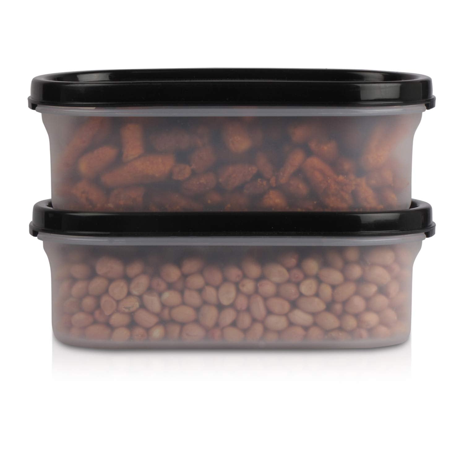 Cutting EDGE Anti Microbial Seal, Anti Bacterial Protection Storage Containers Set Oval, Modular Kitchen, for Flour, Cereals, Snacks, Stackable, BPA Free, Modular