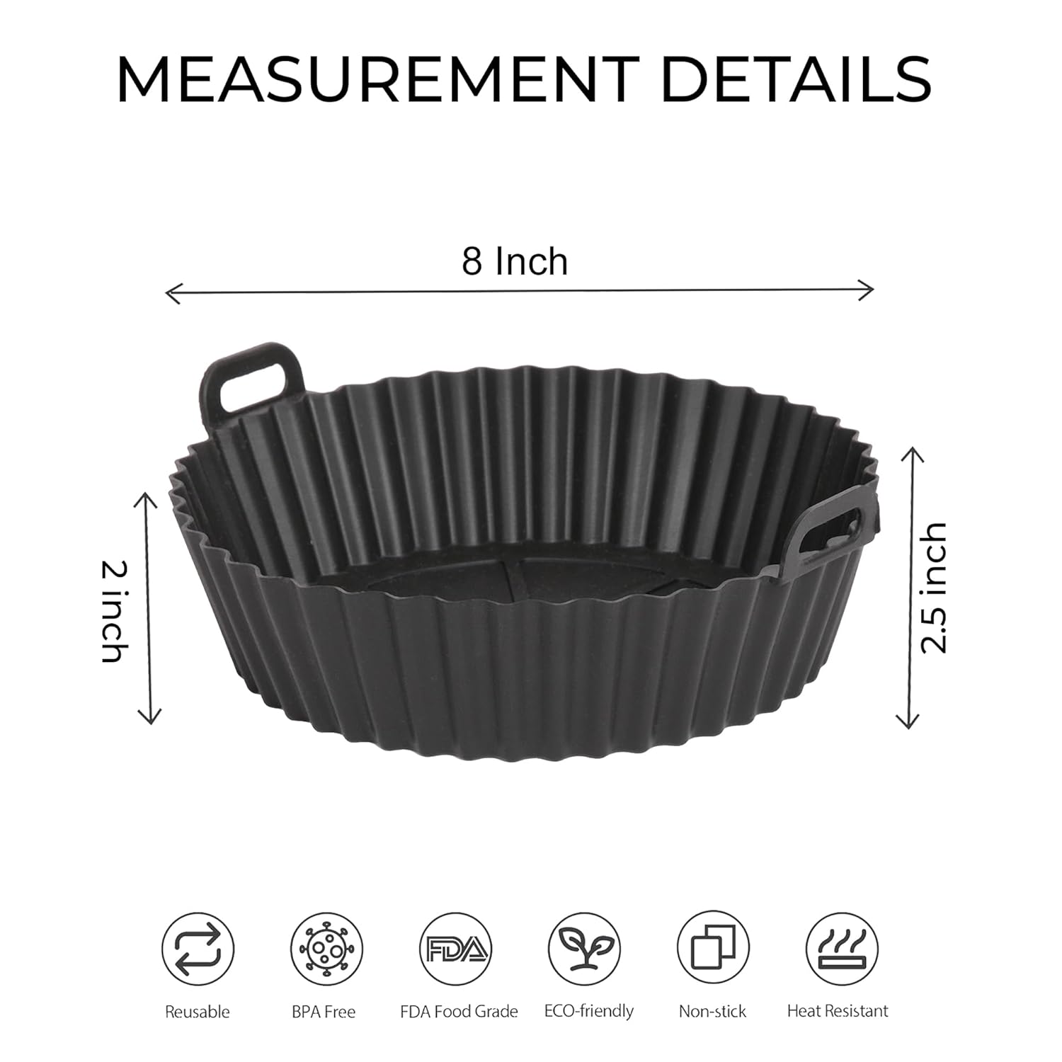 Round Liners with Ear Handles, Heat Resistant Oven Cooking Accessories (Set of 2)