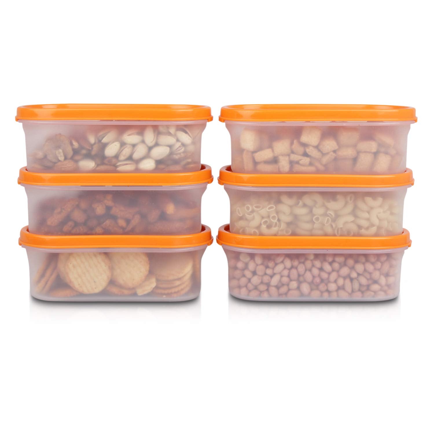Cutting EDGE Anti Microbial Seal, Anti Bacterial Protection Storage Containers Set Oval, Modular Kitchen, for Flour, Cereals, Snacks, Stackable, BPA Free, Modular