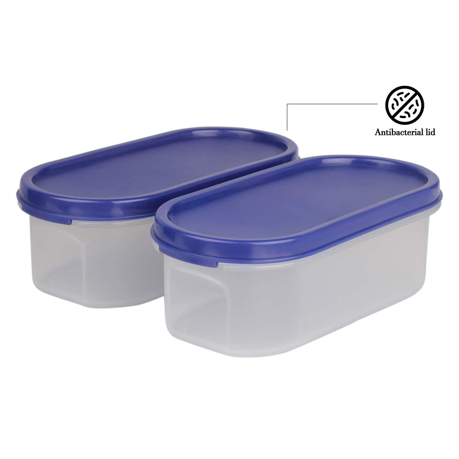 Cutting EDGE Anti Microbial Seal, Anti Bacterial Protection Storage Containers Set Oval, Modular Kitchen, for Flour, Cereals, Snacks, Stackable, BPA Free, Modular