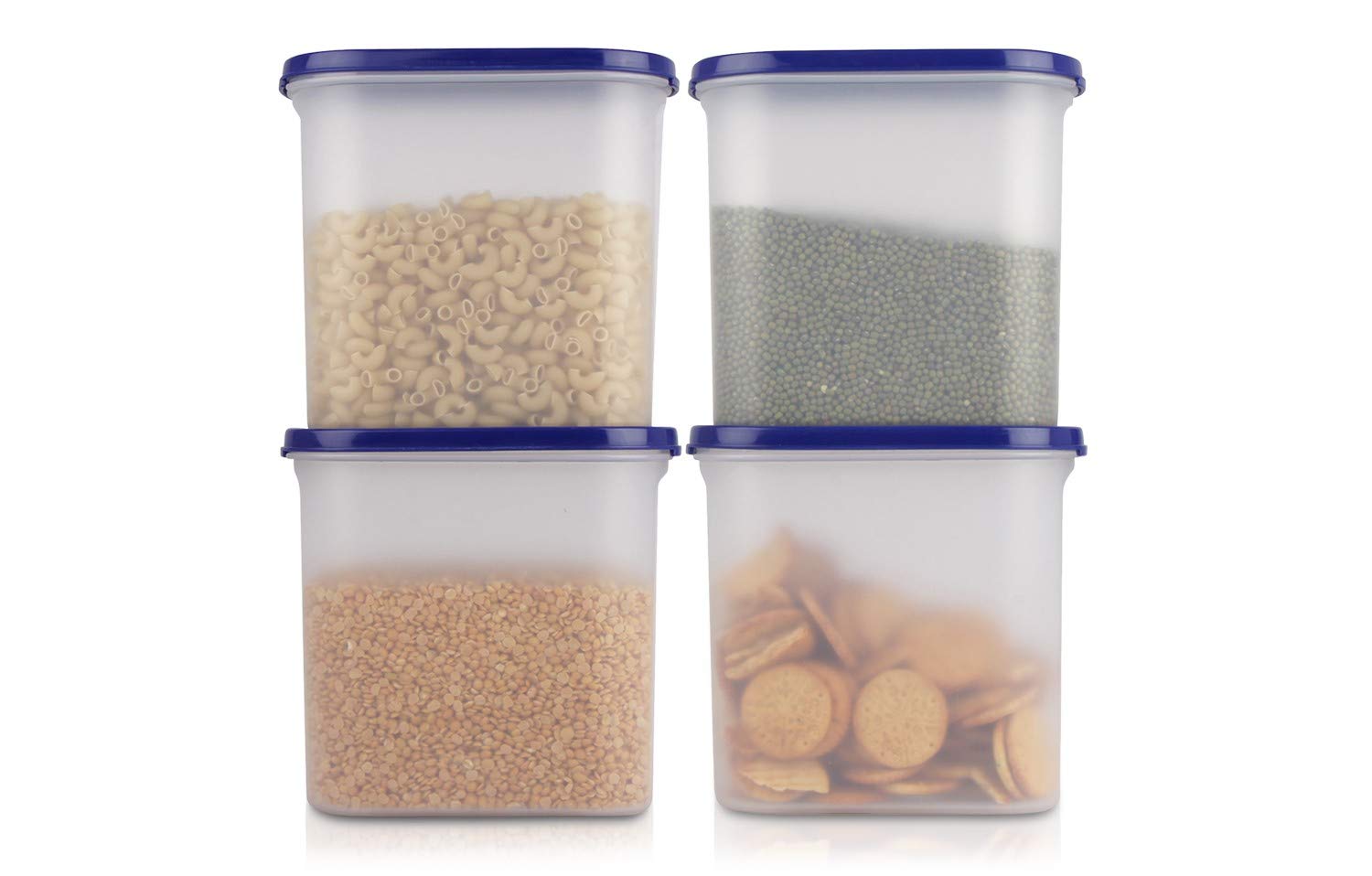 Cutting EDGE Anti Microbial Seal, Anti Bacterial Protection Storage Containers Set Oval, Modular Kitchen, for Flour, Cereals, Snacks, Stackable, BPA Free, Modular
