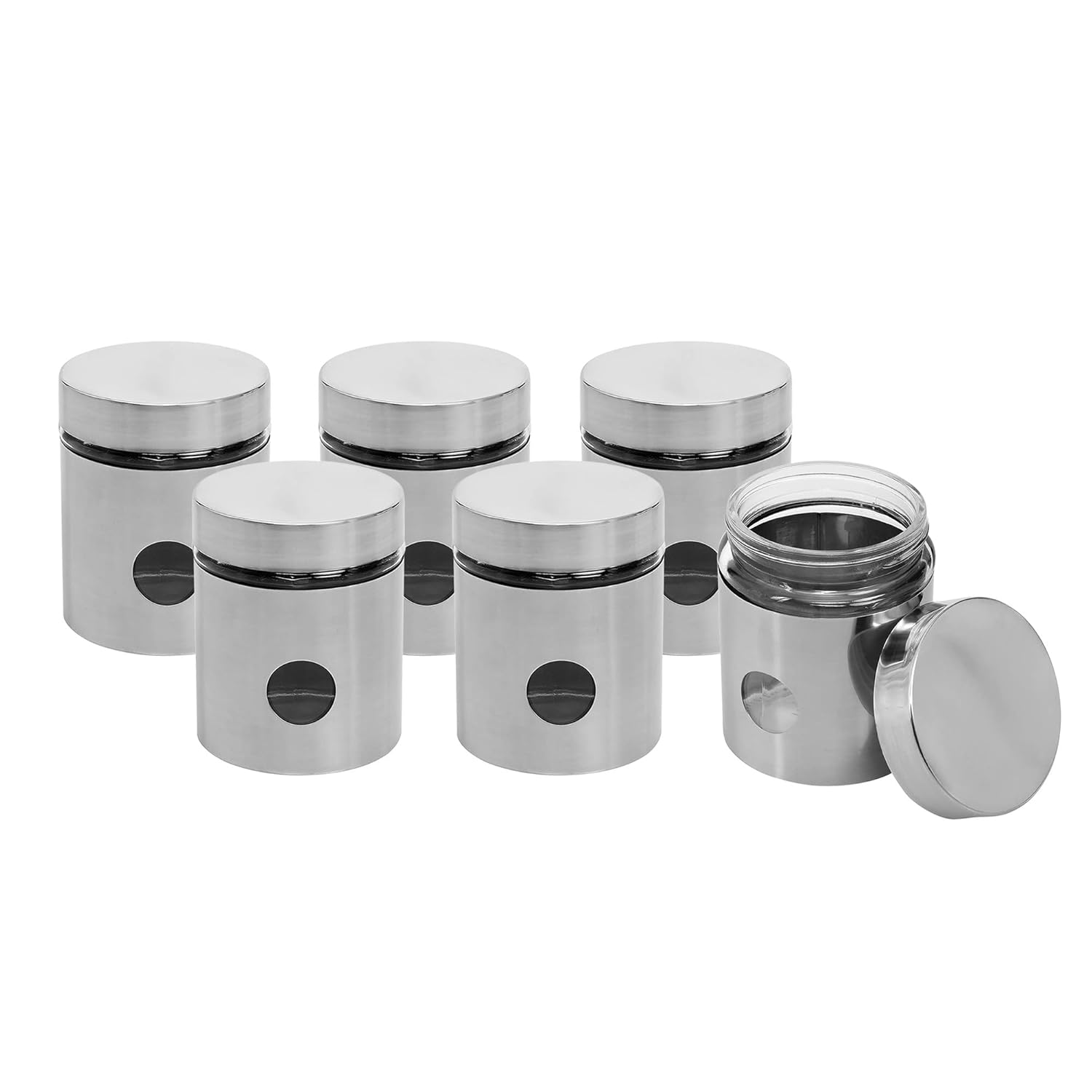 Cutting EDGE Drip Window - Steel Jacketed Glass Jars for Dal, Dry, Spices, Fruits, Kitchen Storage Container