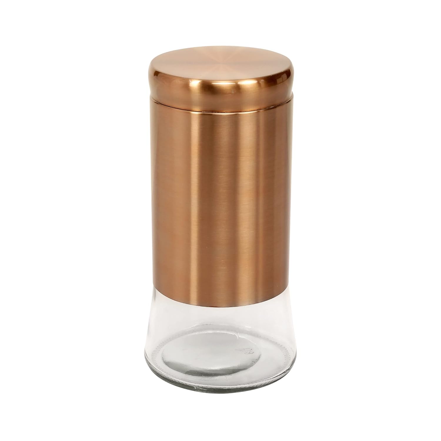 Cutting EDGE Rose Gold Finish Clear Glass Tapered Glass Jars for Sugar,Cereal, Spices, Pulses and other Kitchen Storage