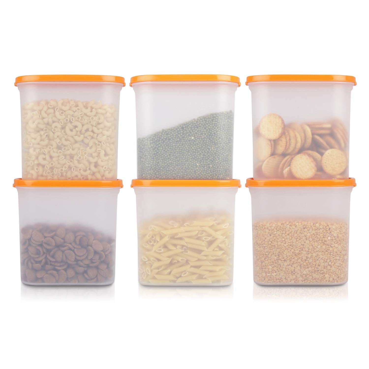 Cutting EDGE Anti Microbial Seal, Anti Bacterial Protection Storage Containers Set Oval, Modular Kitchen, for Flour, Cereals, Snacks, Stackable, BPA Free, Modular