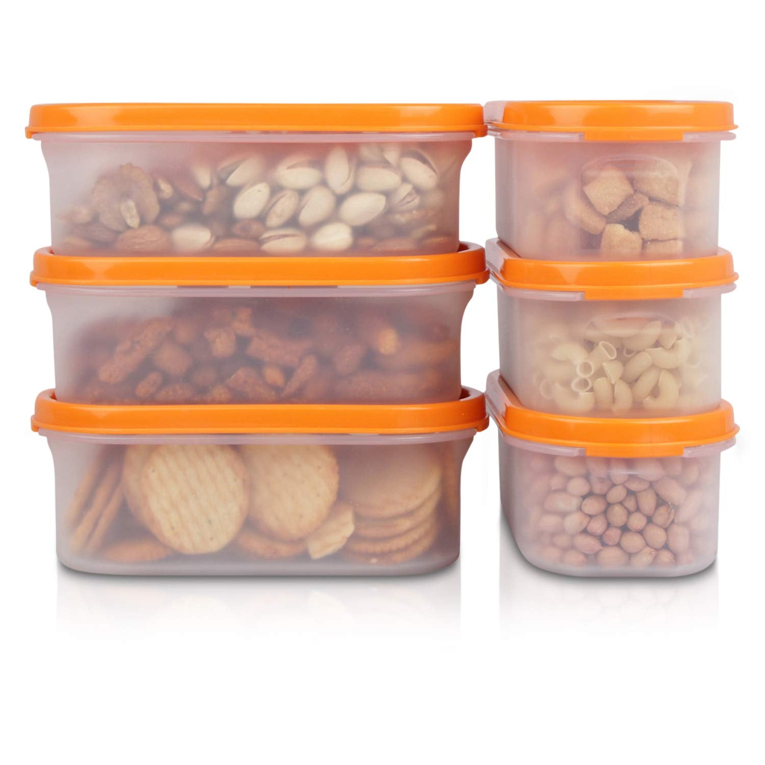 Cutting EDGE Anti Microbial Seal, Anti Bacterial Protection Storage Containers Set Oval, Modular Kitchen, for Flour, Cereals, Snacks, Stackable, BPA Free, Modular