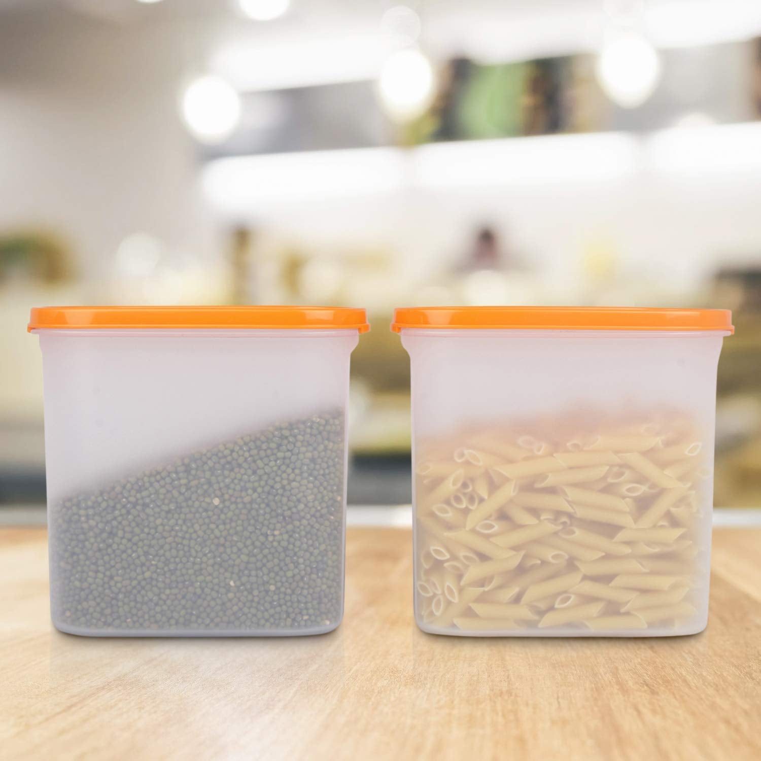 Cutting EDGE Anti Microbial Seal, Anti Bacterial Protection Storage Containers Set Oval, Modular Kitchen, for Flour, Cereals, Snacks, Stackable, BPA Free, Modular