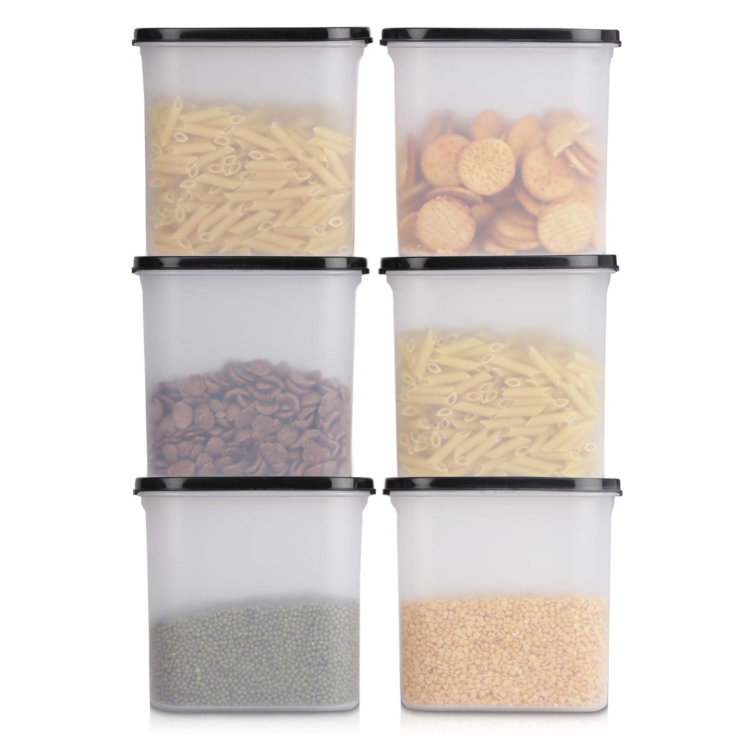 Cutting EDGE Anti Microbial Seal, Anti Bacterial Protection Storage Containers Set Oval, Modular Kitchen, for Flour, Cereals, Snacks, Stackable, BPA Free, Modular