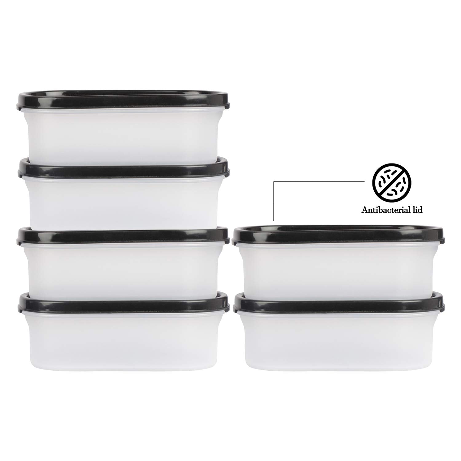 Cutting EDGE Anti Microbial Seal, Anti Bacterial Protection Storage Containers Set Oval, Modular Kitchen, for Flour, Cereals, Snacks, Stackable, BPA Free, Modular