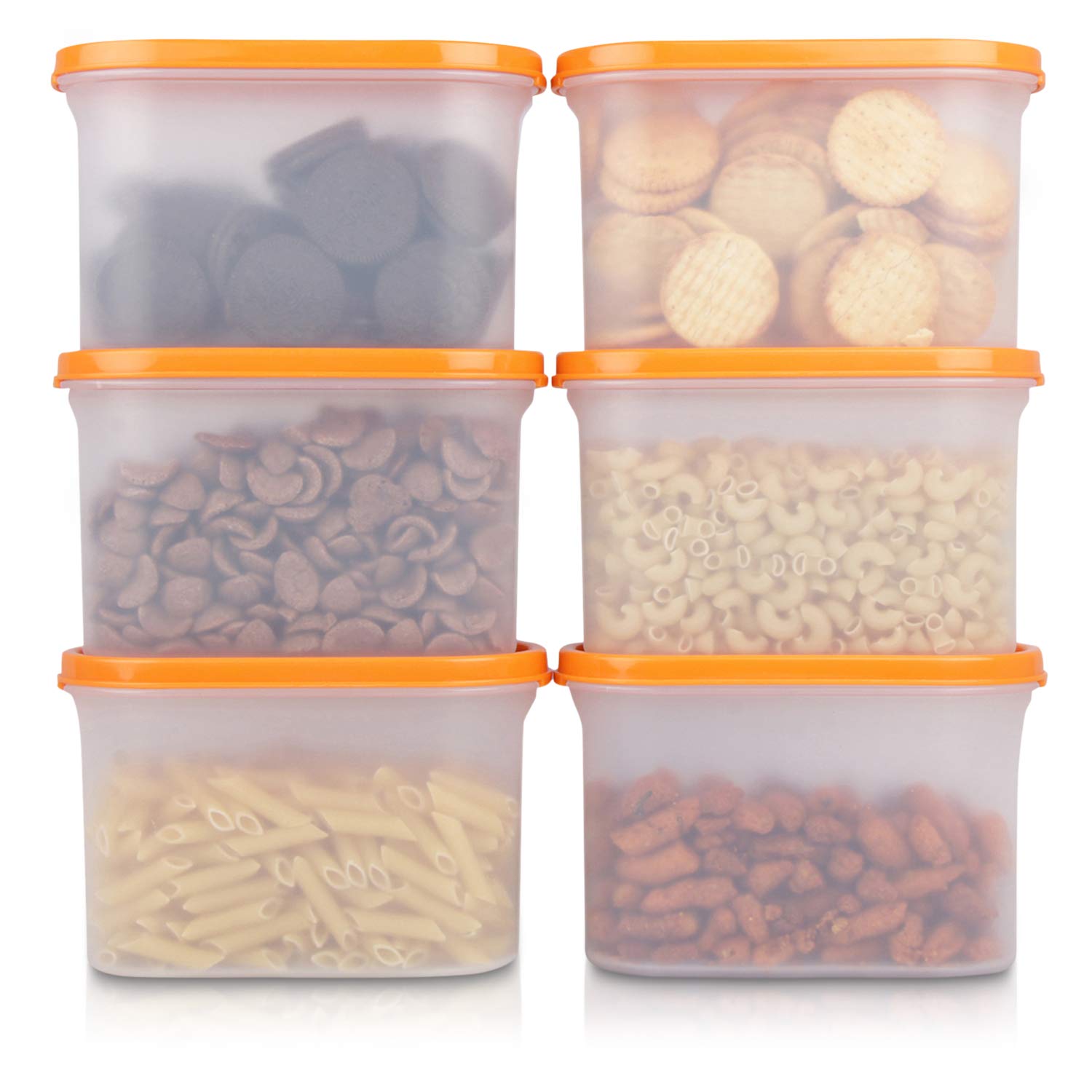 Cutting EDGE Anti Microbial Seal, Anti Bacterial Protection Storage Containers Set Oval, Modular Kitchen, for Flour, Cereals, Snacks, Stackable, BPA Free, Modular