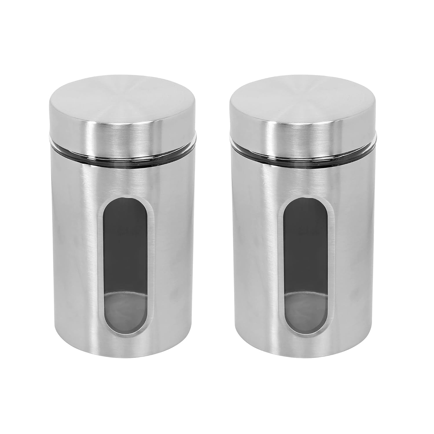 Cutting EDGE Oval Glass Window - Steel Jacketed Glass Jars for Dal, Dry Fruits, Spices and other Kitchen Storage