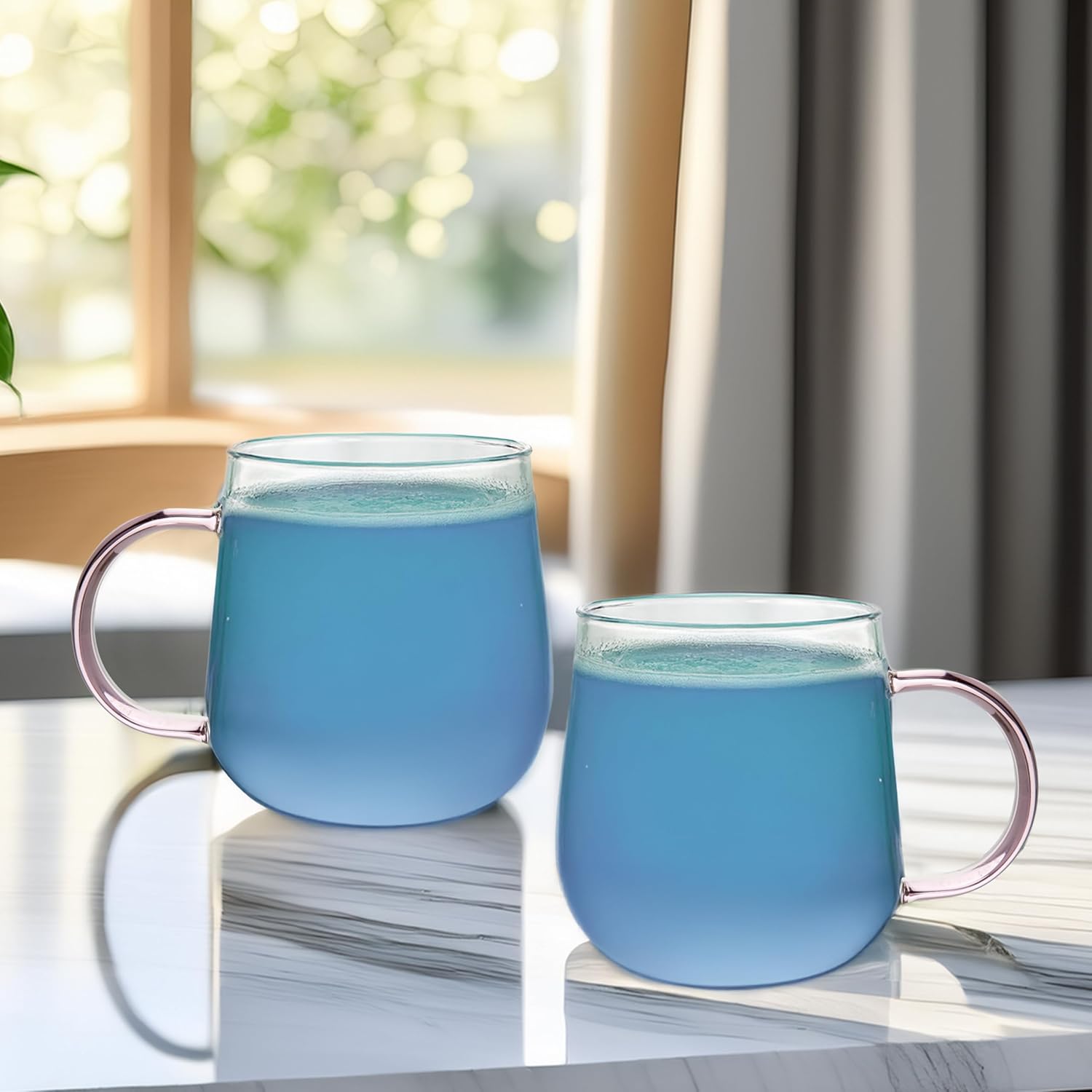Crystal Clear, Microwave Safe for Regular Use, Serving Hot Latte Coffee, Cappuccino, Milk, Green & Black Tea
