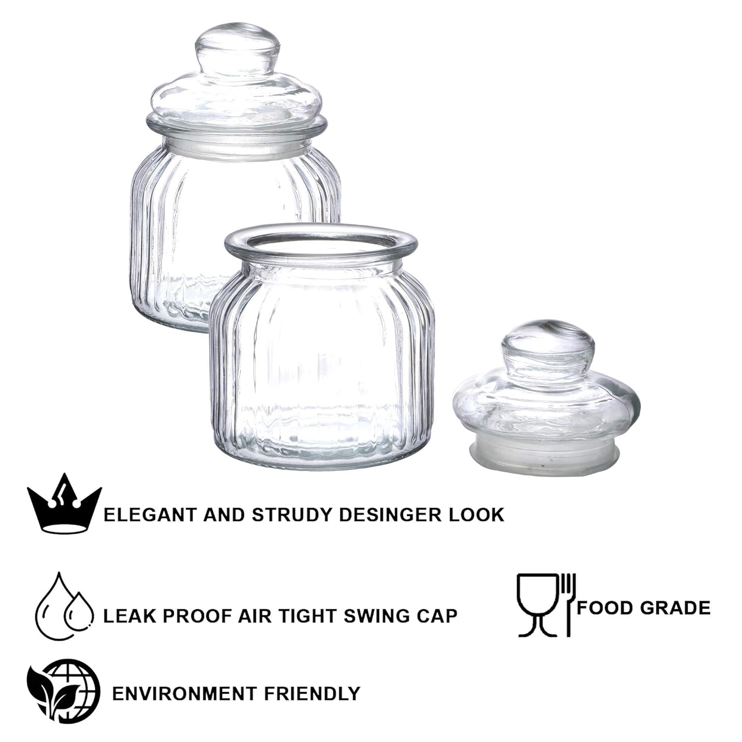 Clear Container for Dining Table, Kitchen, Aachar Pickle, Sweets, Chutney, Dry Fruits, Grocery