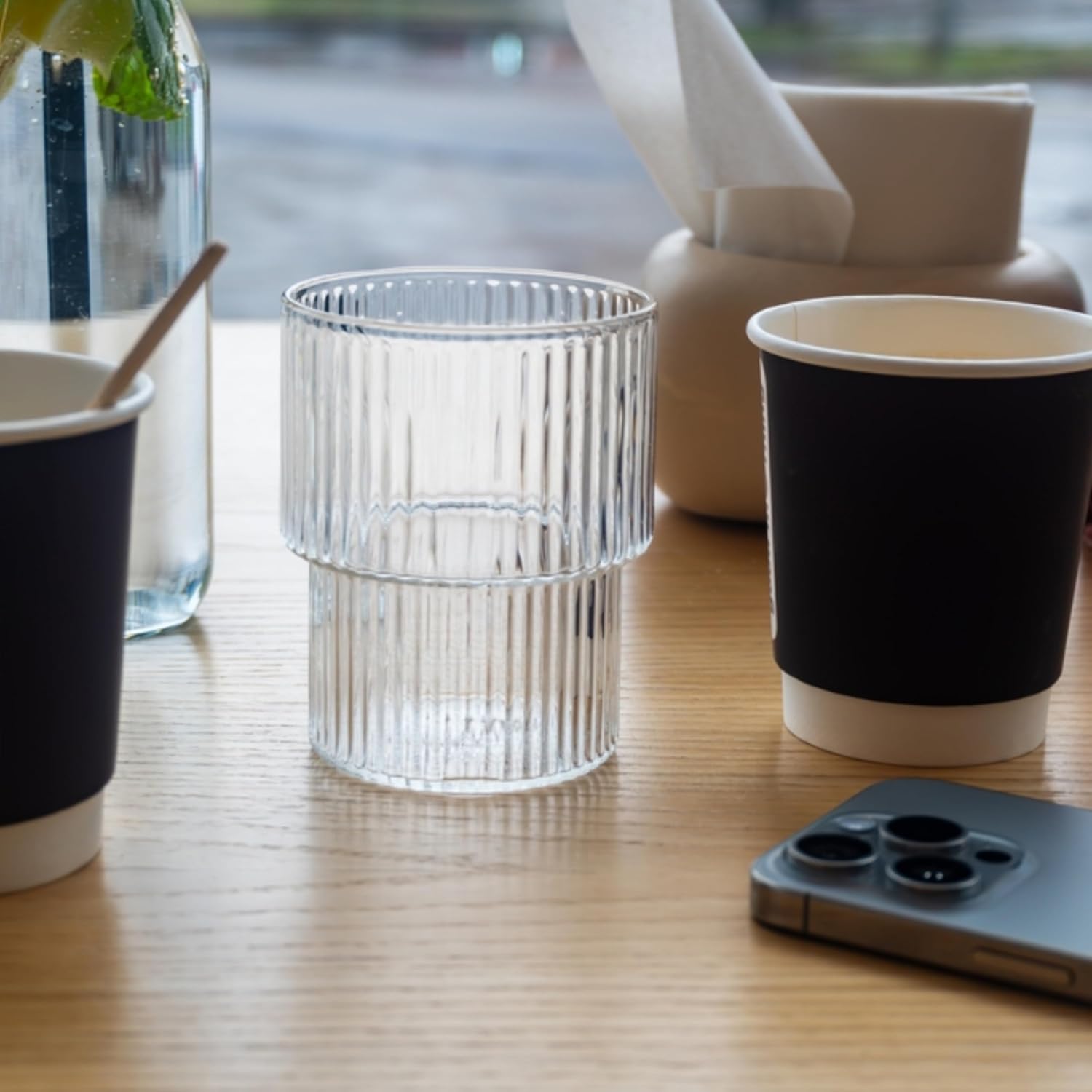Cutting EDGE 250ml Borosilicate Glass, Crystal Clear, Microwave Safe for Regular Use, Serving Hot Latte Coffee, Cappuccino, Milk, Green & Black Tea
