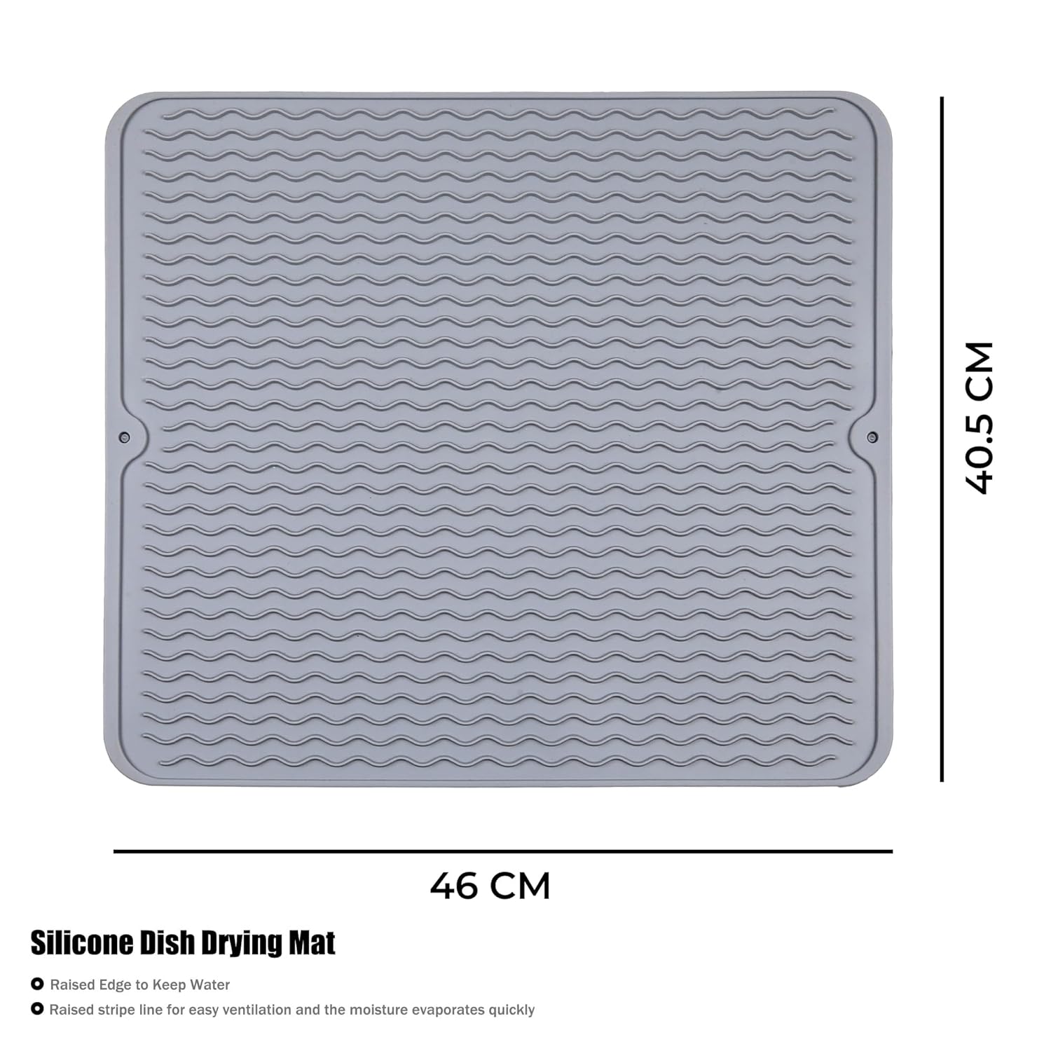 Cutting EDGE Silicone Dish Drying Mat for Kitchen Counter Super Water Absorbent, Non Slip Surface, Heat Resistant, Ideal for kitcehn Utensils & Dish Rack
