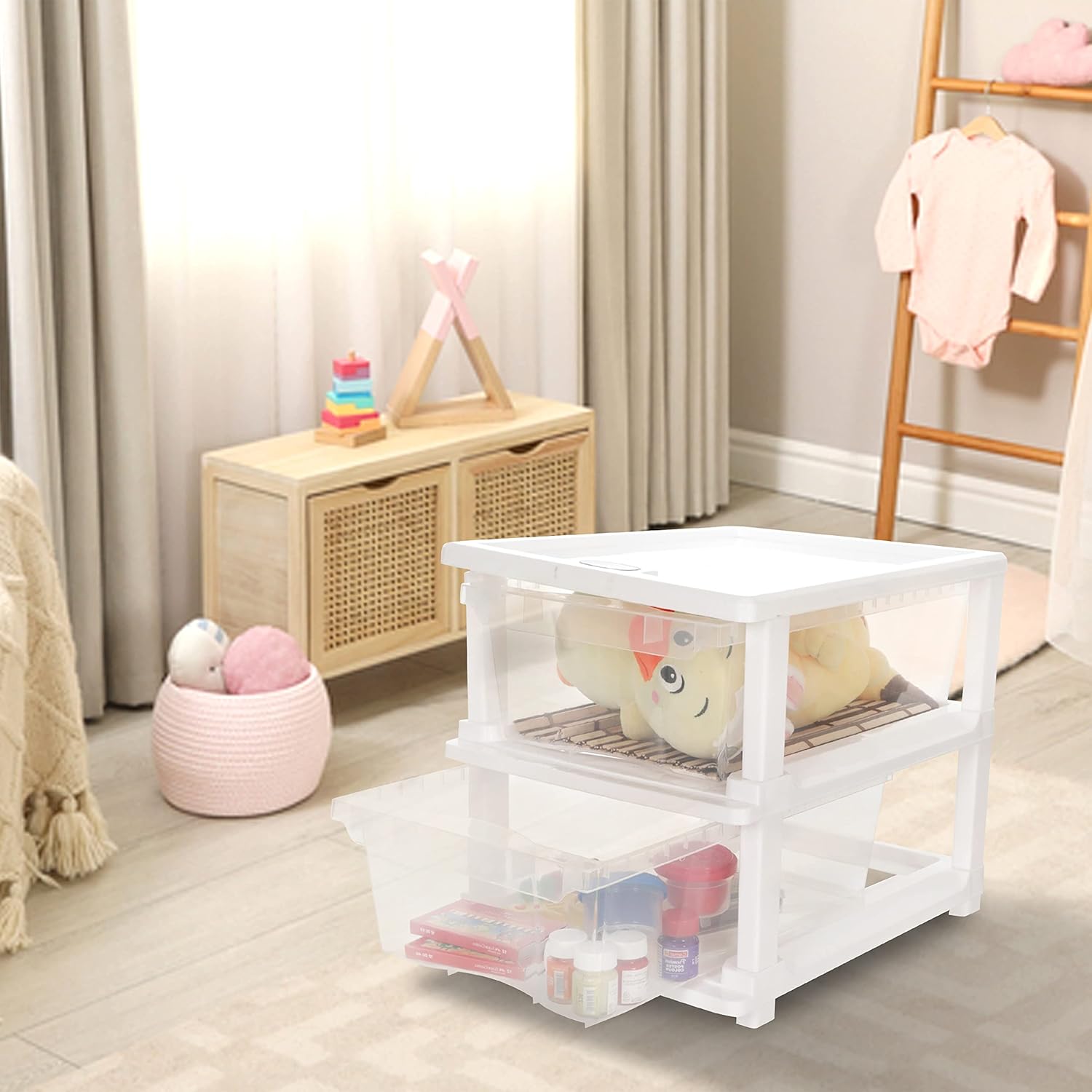 Cutting EDGE Plastic Small Modular Drawer Set For Home,Office,Hospital,Parlor,School,Doctors,Home & Kids,Product Dimension When Assembeled (Transparent,Rectangular)