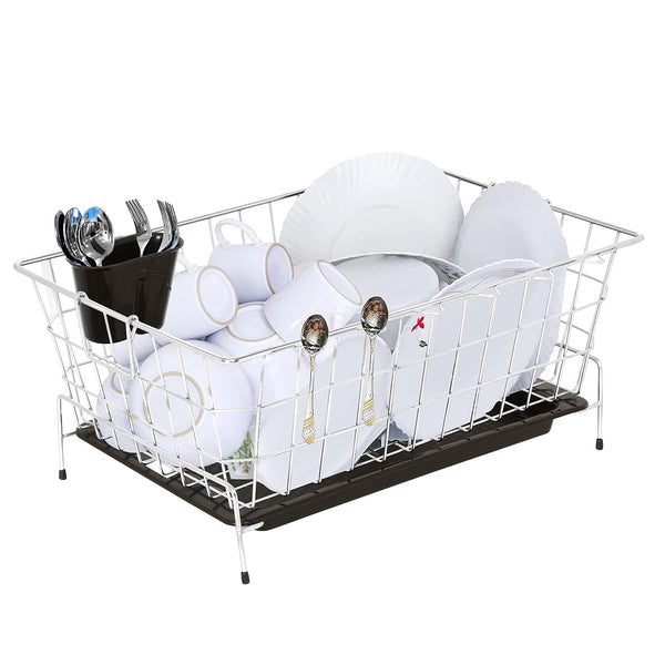 Cutting EDGE Stainless Steel Heavy Duty Dish Drainer Pro Basket For Kitchen Utensils | SS Bartan & Plate Drying Rack Stand