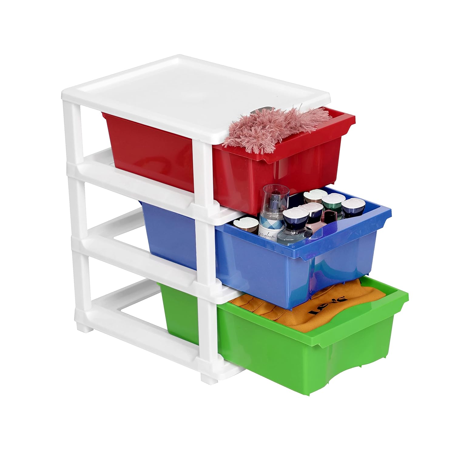 Cutting EDGE Compact Modular Plastic Drawer Set for Home, Office, Hospital, Parlor, School, Home & Kids, Product Dimension when assembled (Multicolor)