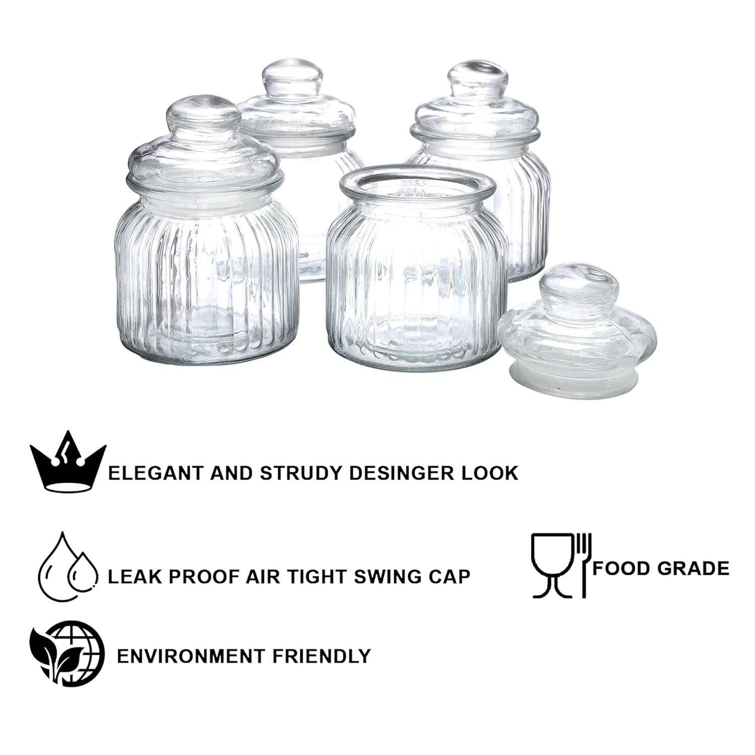 Clear Container for Dining Table, Kitchen, Aachar Pickle, Sweets, Chutney, Dry Fruits, Grocery