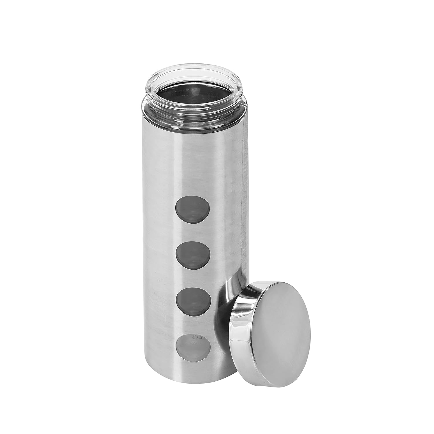 Cutting EDGE Drip Window - Steel Jacketed Glass Jars for Dal, Dry, Spices, Fruits, Kitchen Storage Container