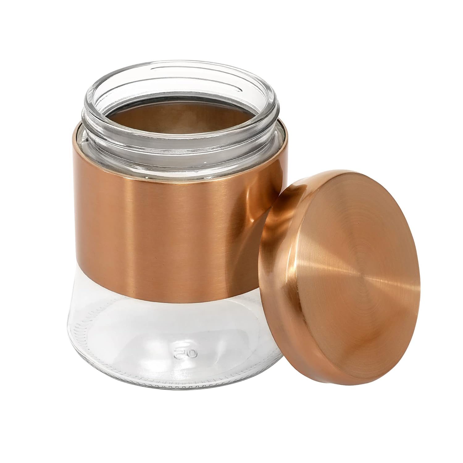 Cutting EDGE Rose Gold Finish - Bell Bottom Glass Jars for Sugar, Cereal,  Spices, Pulses and other Kitchen Storage