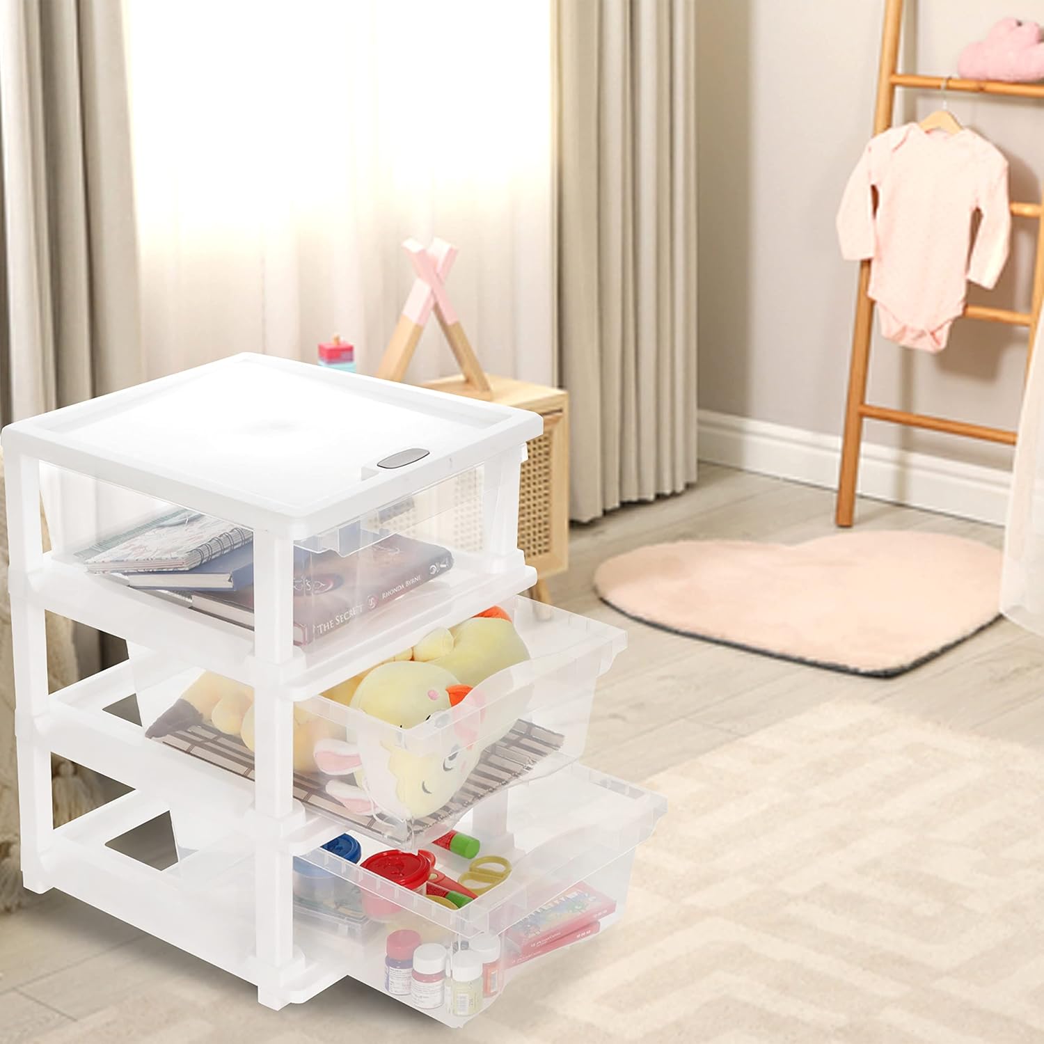 Cutting EDGE Plastic Small Modular Drawer Set For Home,Office,Hospital,Parlor,School,Doctors,Home & Kids,Product Dimension When Assembeled (Transparent,Rectangular)