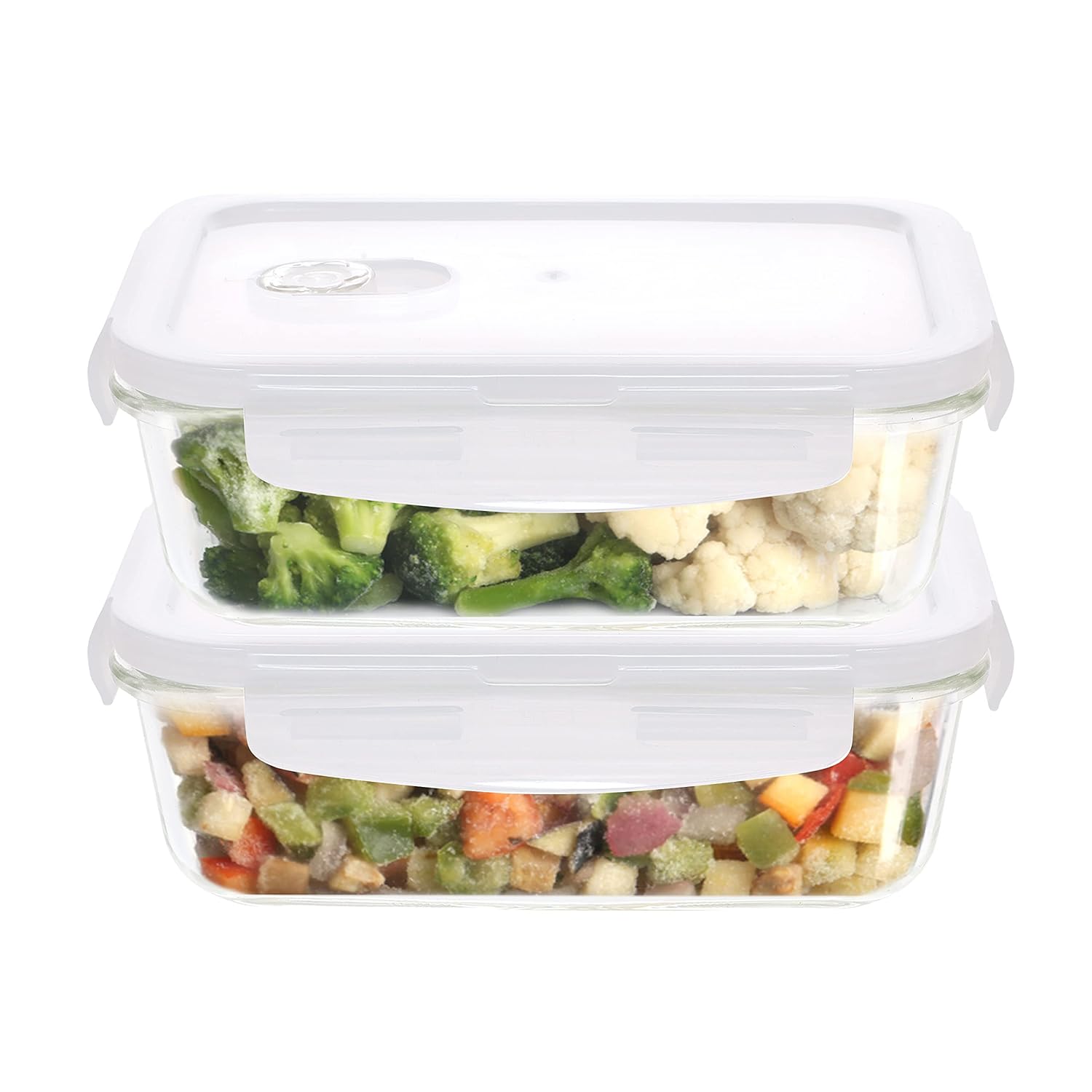 Cutting EDGE Smart Lock Borosilicate Rectangular Lunch Boxes / Glass Food Container with Air Vent Lid