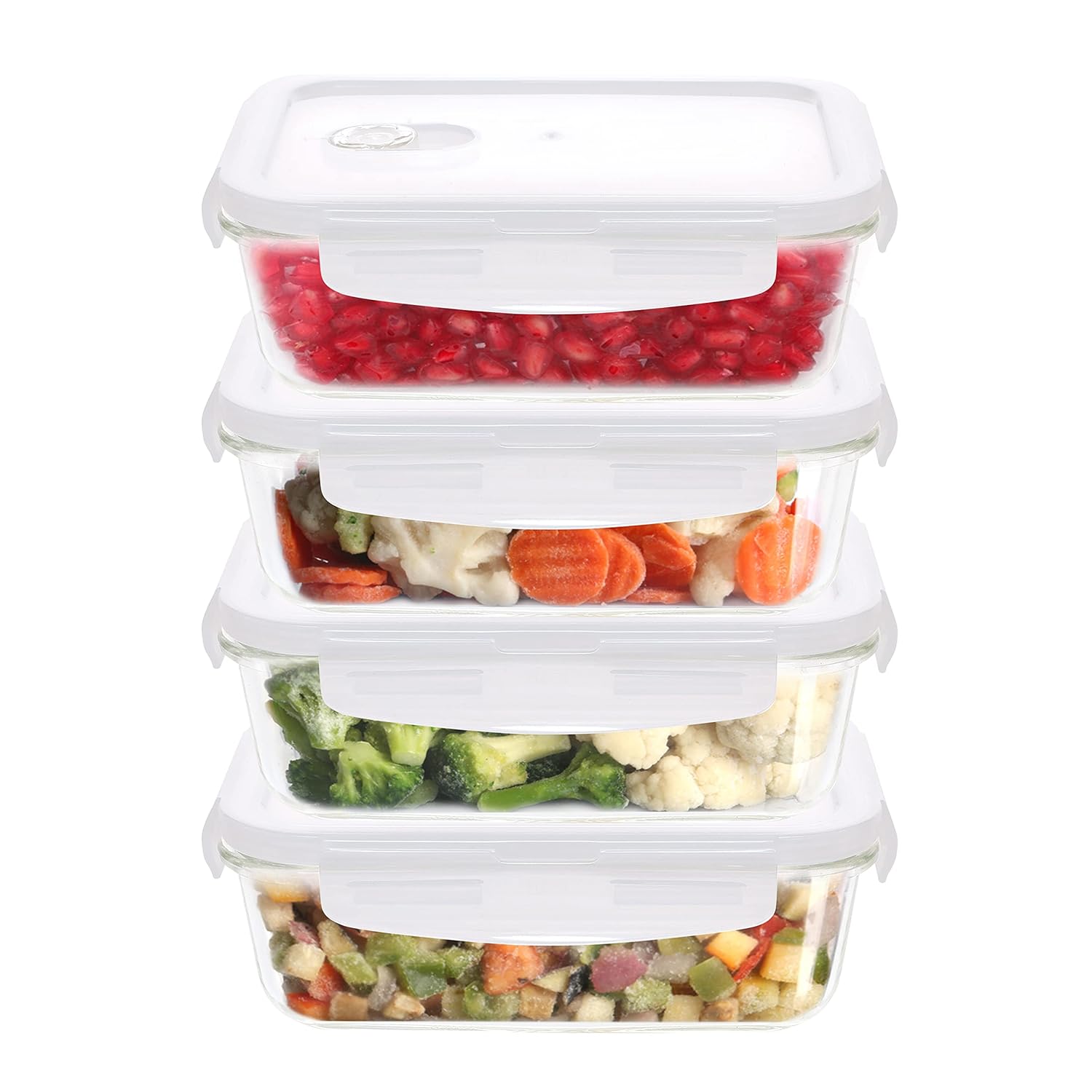 Cutting EDGE Smart Lock Borosilicate Rectangular Lunch Boxes / Glass Food Container with Air Vent Lid