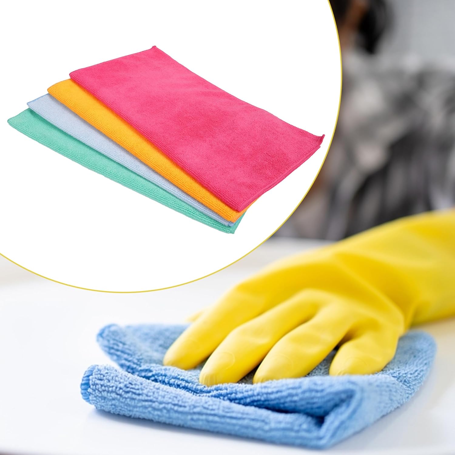 Cutting EDGE Soft Microfiber Cleaning Cloth Thick Lint & Scratch Free Multipurpose Perfect for Home Appliances & Kitchen Cleaning Both Interior and Exterior -Pack of 4 (Multicolor)