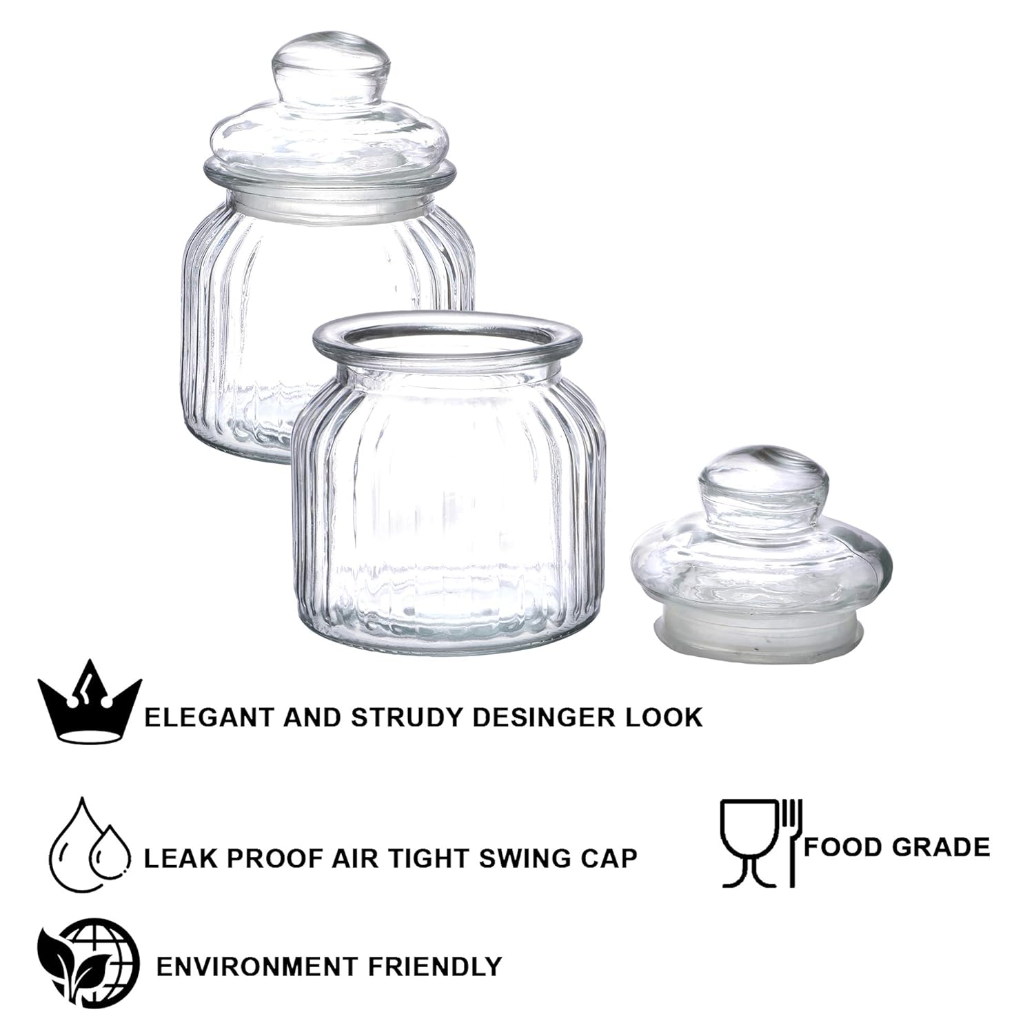 Clear Container for Dining Table, Kitchen, Aachar Pickle, Sweets, Chutney, Dry Fruits, Grocery