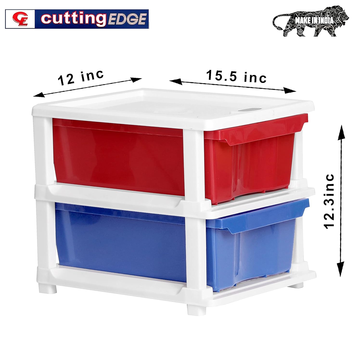Cutting EDGE Compact Modular Plastic Drawer Set for Home, Office, Hospital, Parlor, School, Home & Kids, Product Dimension when assembled (Multicolor)