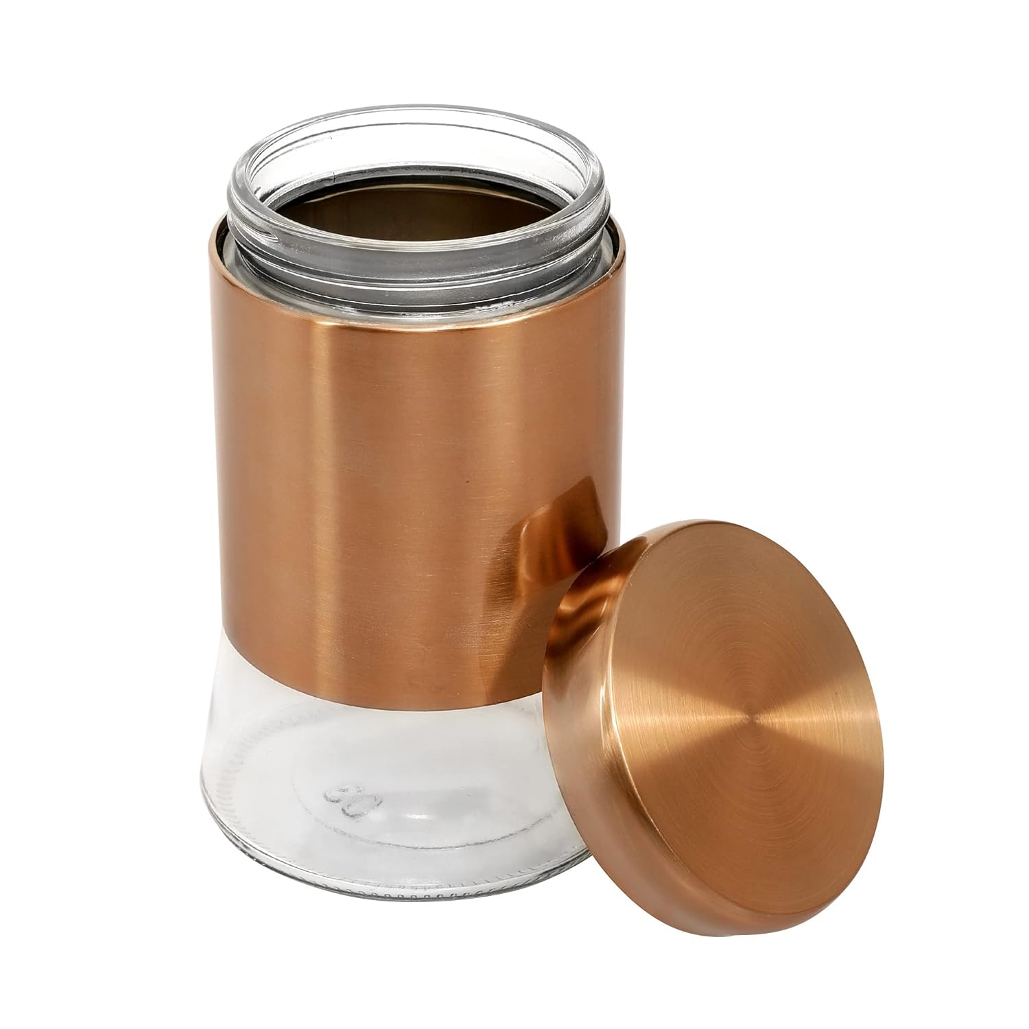 Cutting EDGE Rose Gold Finish Clear Glass Tapered Glass Jars for Sugar,Cereal, Spices, Pulses and other Kitchen Storage