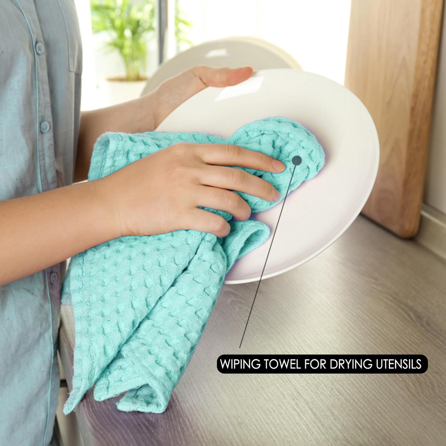 Cutting EDGE Kitchen Care Set – 3-Piece Combo: Dish Wash Cloth with Mesh, Dish Wash Towel, and Dish Drying Mat