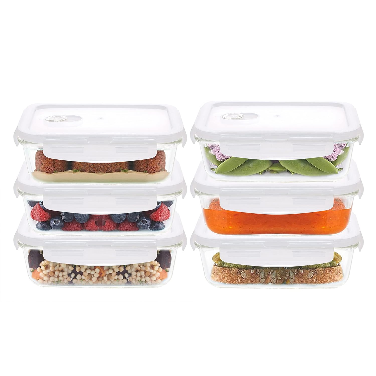Cutting EDGE Smart Lock Borosilicate Rectangular Lunch Boxes / Glass Food Container with Air Vent Lid