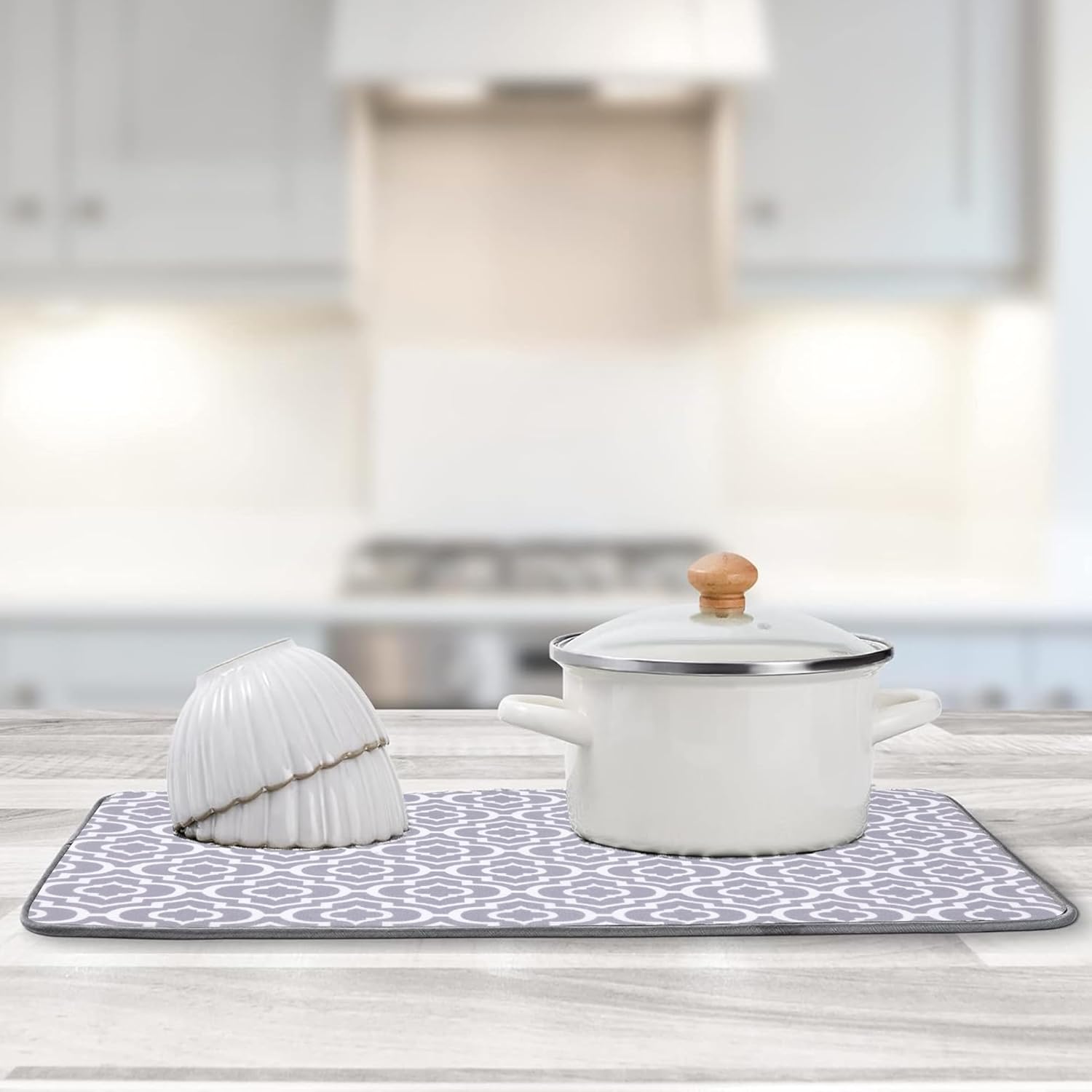 Cutting EDGE Microfiber Dish Drying Mat – Water Absorbent & Reversible for Kitchen Utensils, Counter Top, Sink