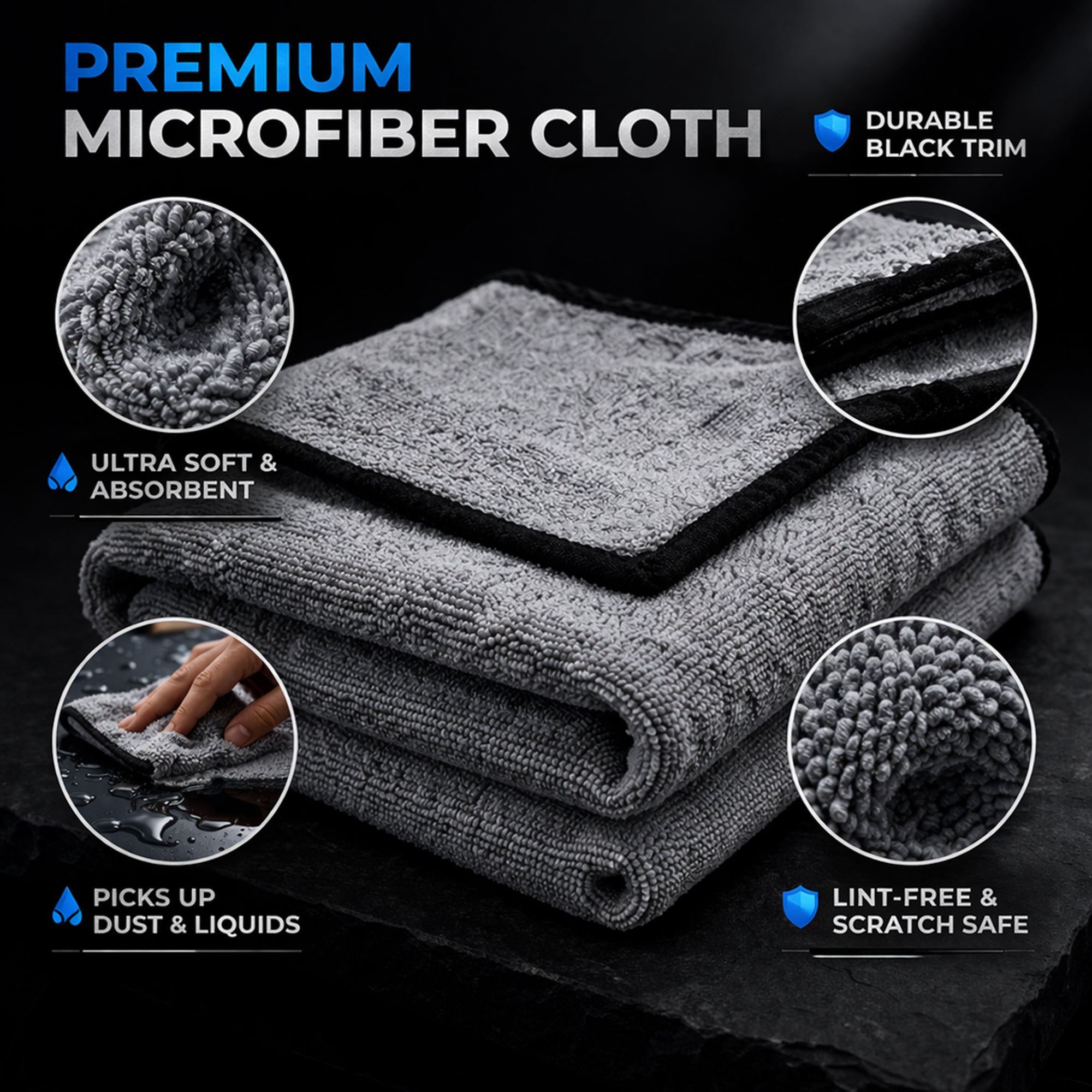 Cutting EDGE Microfiber Cleaning Cloth Thick Lint & Scratch Free Multi