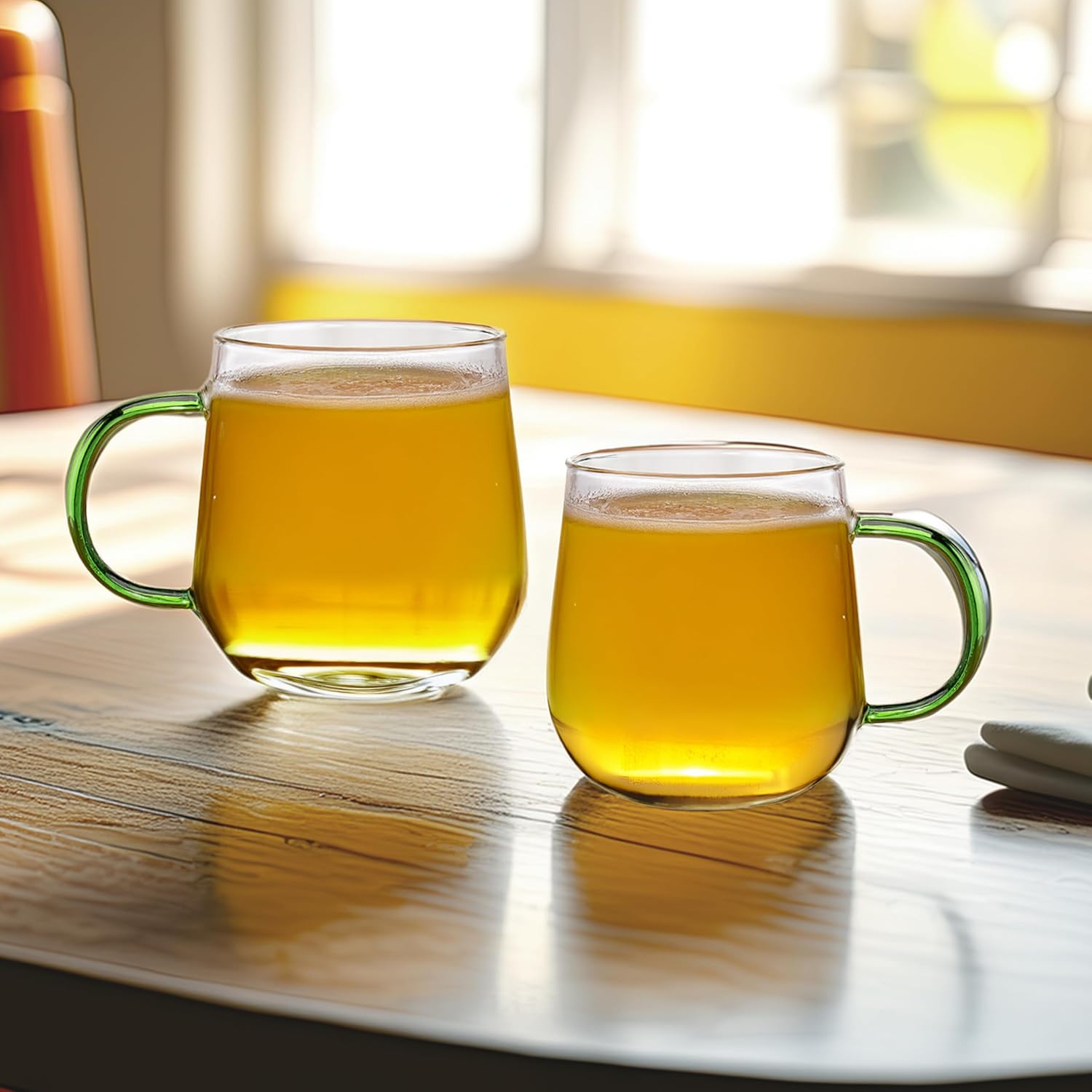 Crystal Clear, Microwave Safe for Regular Use, Serving Hot Latte Coffee, Cappuccino, Milk, Green & Black Tea