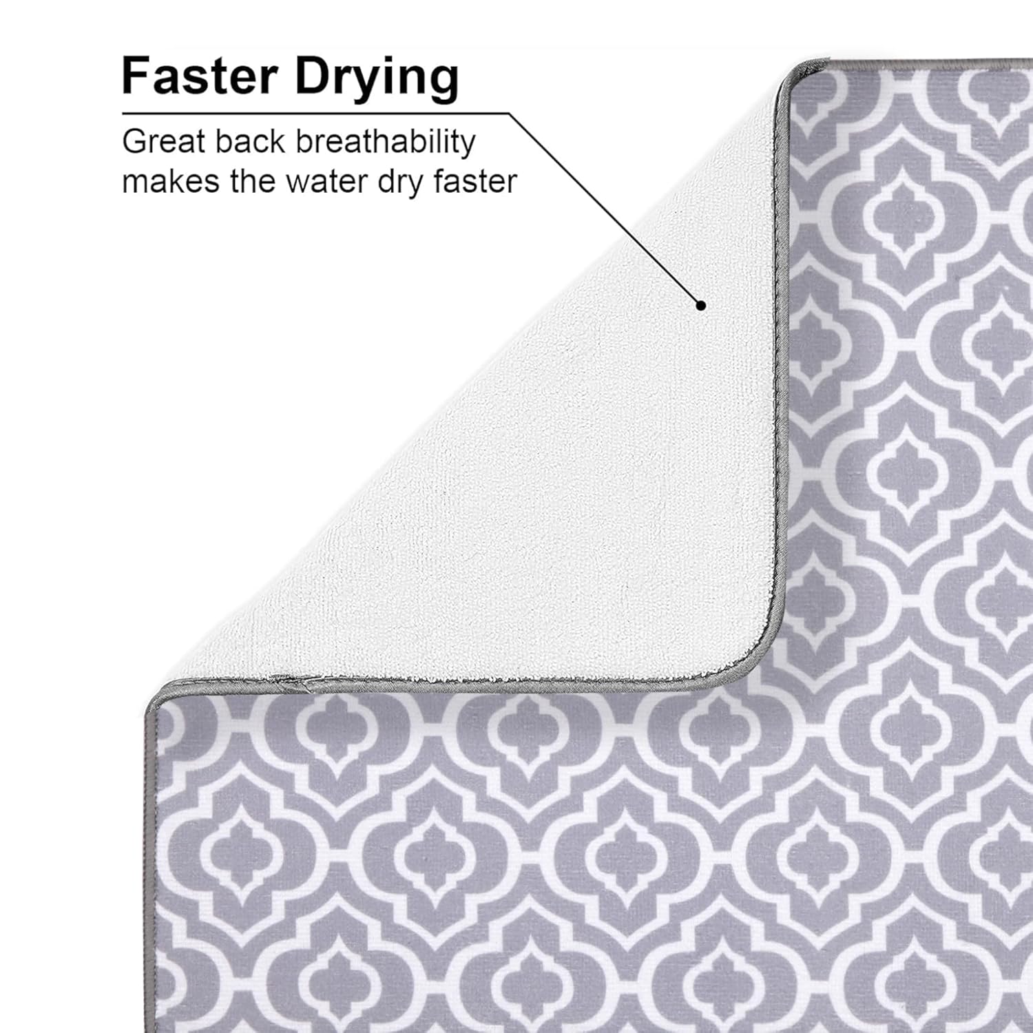 Cutting EDGE Microfiber Dish Drying Mat – Water Absorbent & Reversible for Kitchen Utensils, Counter Top, Sink