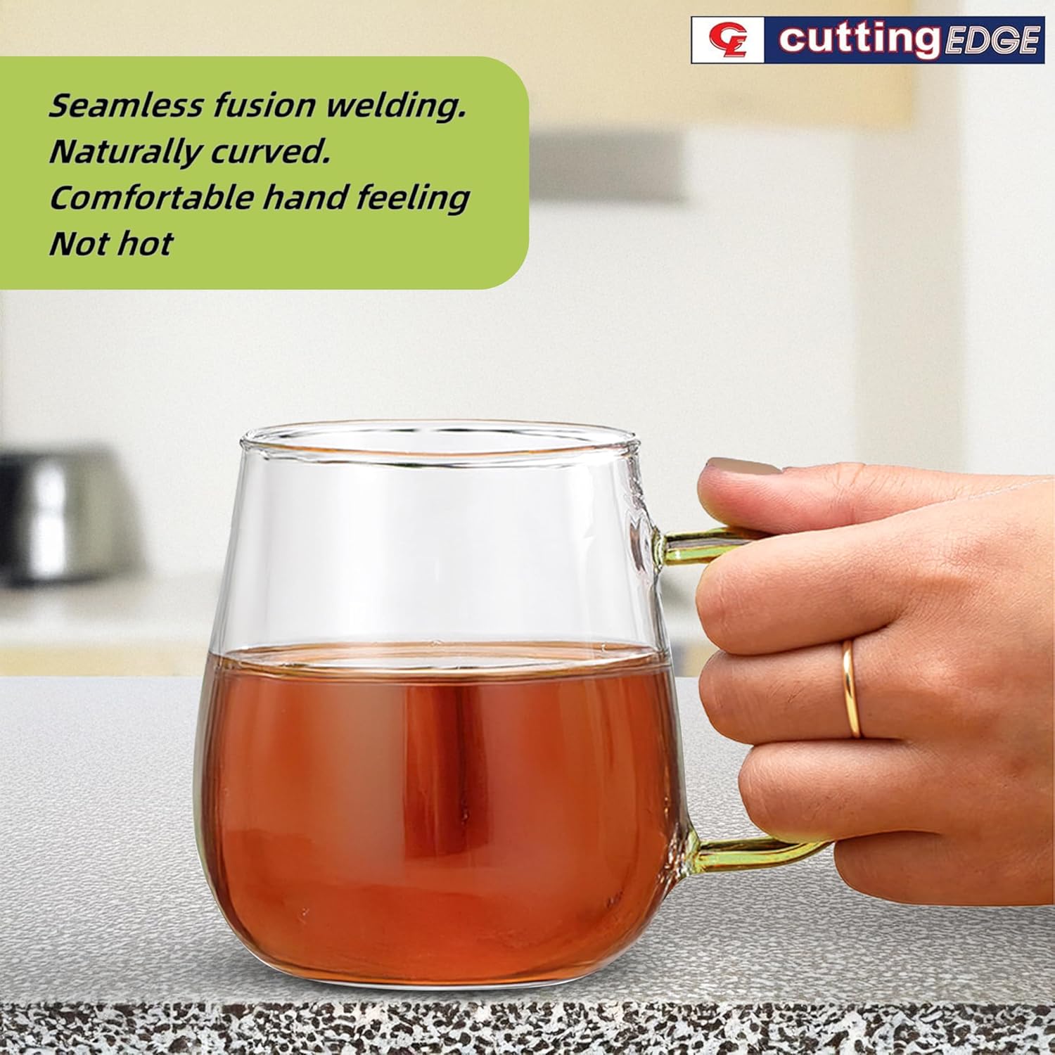 Crystal Clear, Microwave Safe for Regular Use, Serving Hot Latte Coffee, Cappuccino, Milk, Green & Black Tea
