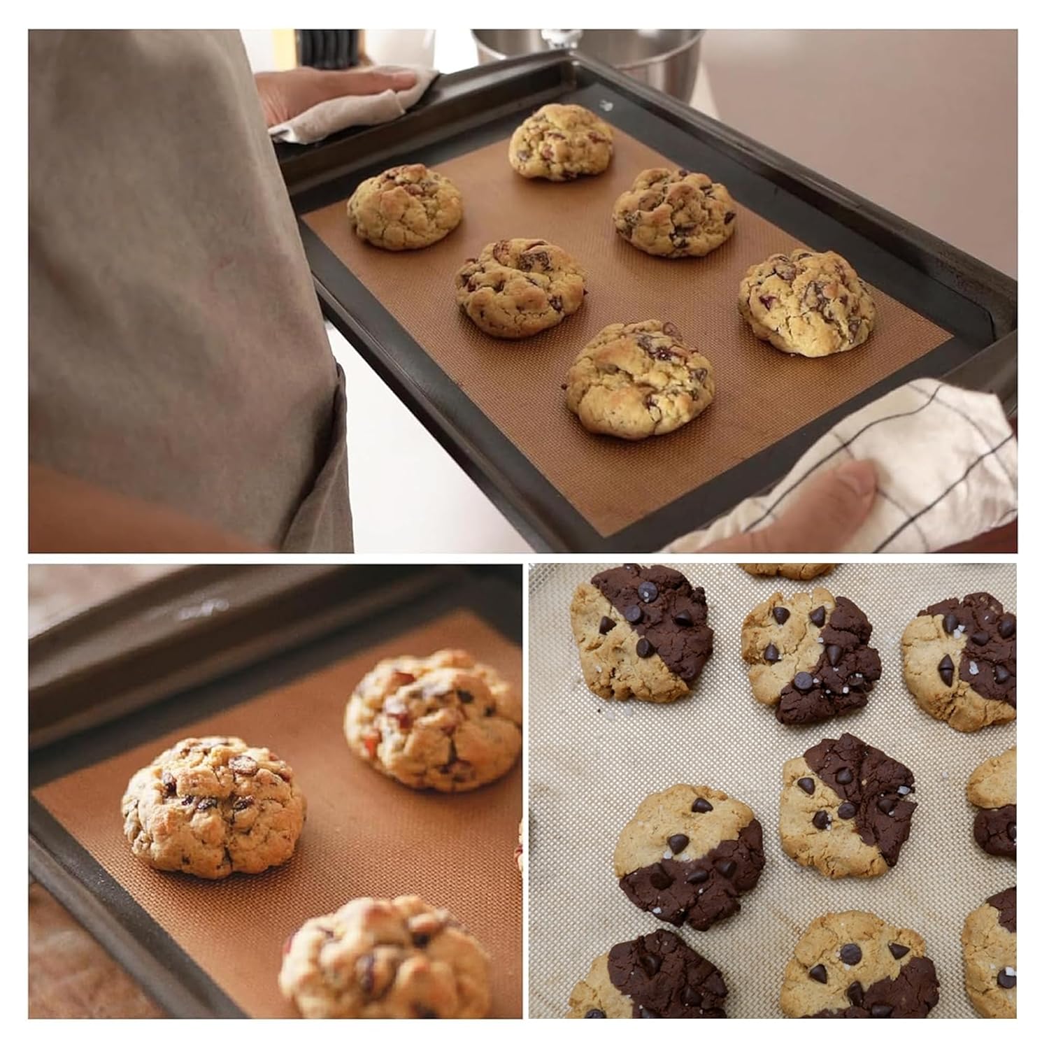 Cutting EDGE Silicone Baking Mat, Non Stick & Reusable, Oven Baking Sheets for Making Cookies, Macaroons, Bread, Brownies, Pizza