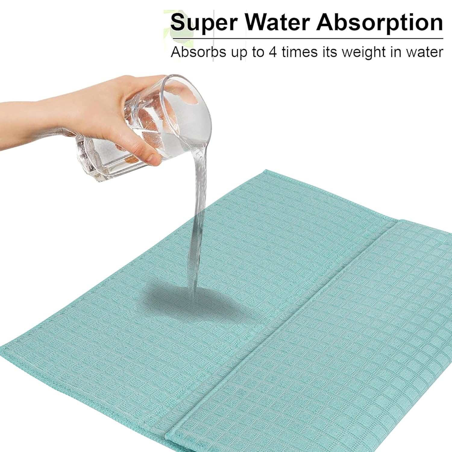Quick Dry Water Absorbent Pad for Dish, Bowl Plates, Tableware, Light Green