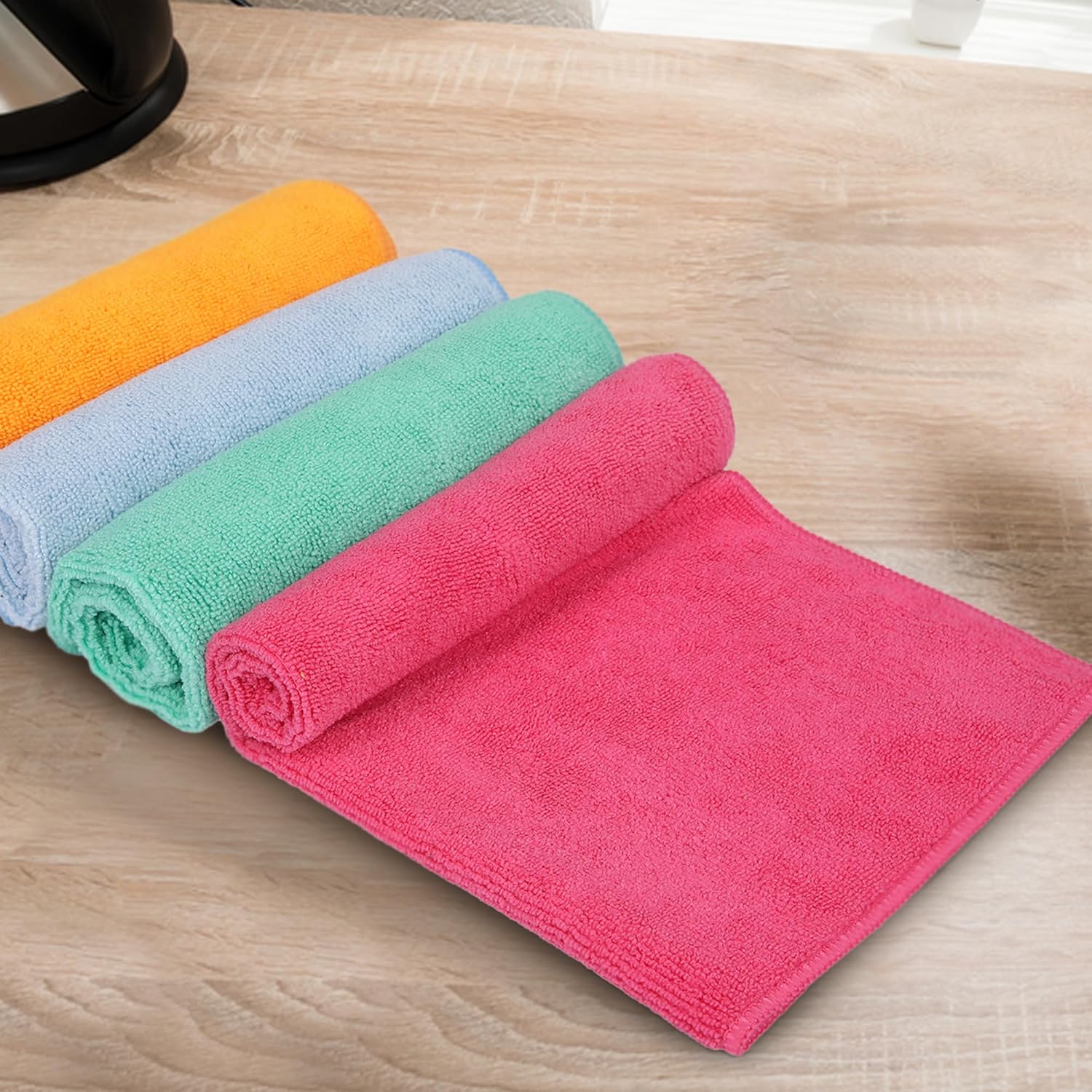 Cutting EDGE Soft Microfiber Cleaning Cloth Thick Lint & Scratch Free Multipurpose Perfect for Home Appliances & Kitchen Cleaning Both Interior and Exterior -Pack of 4 (Multicolor)
