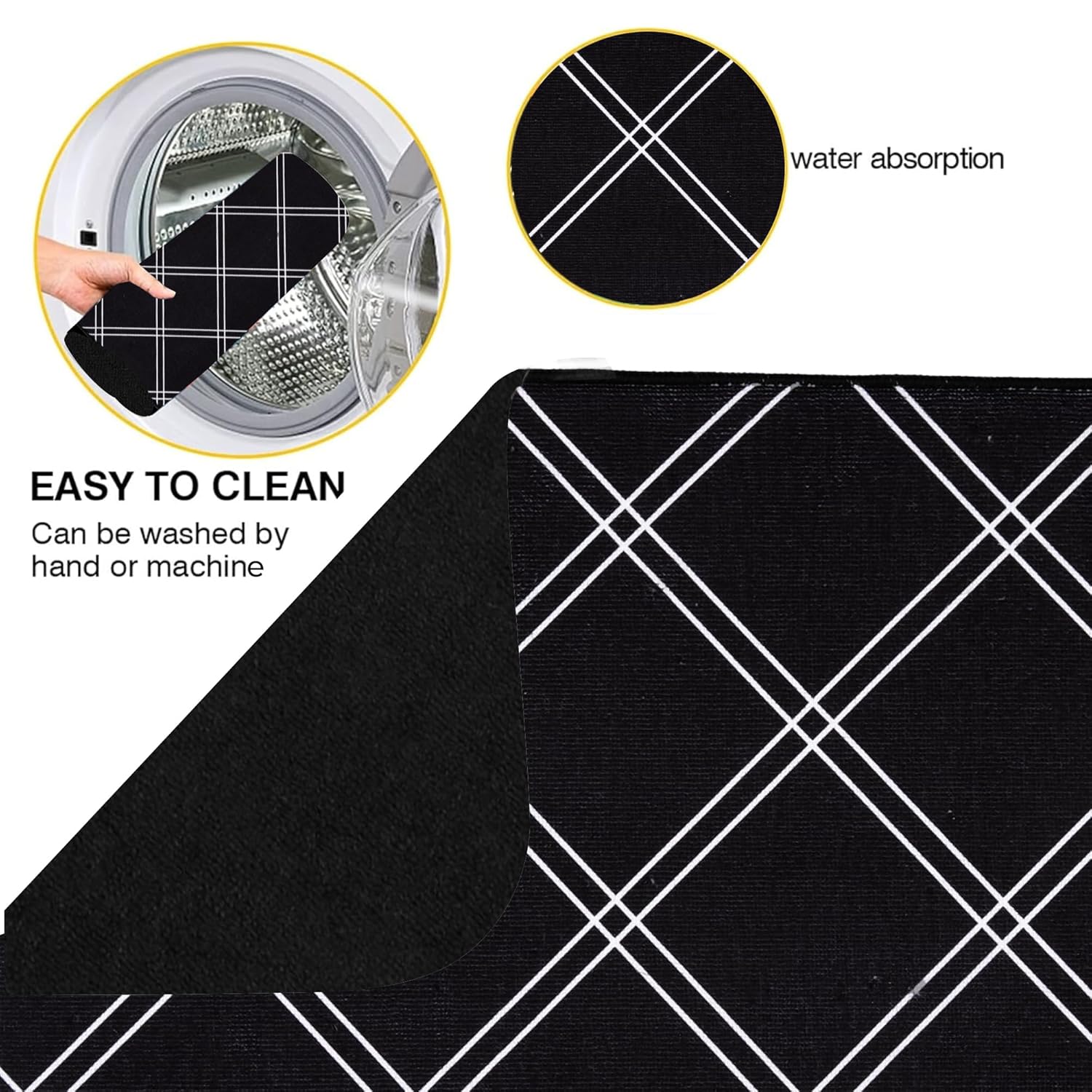 Cutting EDGE Microfiber Dish Drying Mat – Water Absorbent & Reversible for Kitchen Utensils, Counter Top, Sink (50CM X 38CM)
